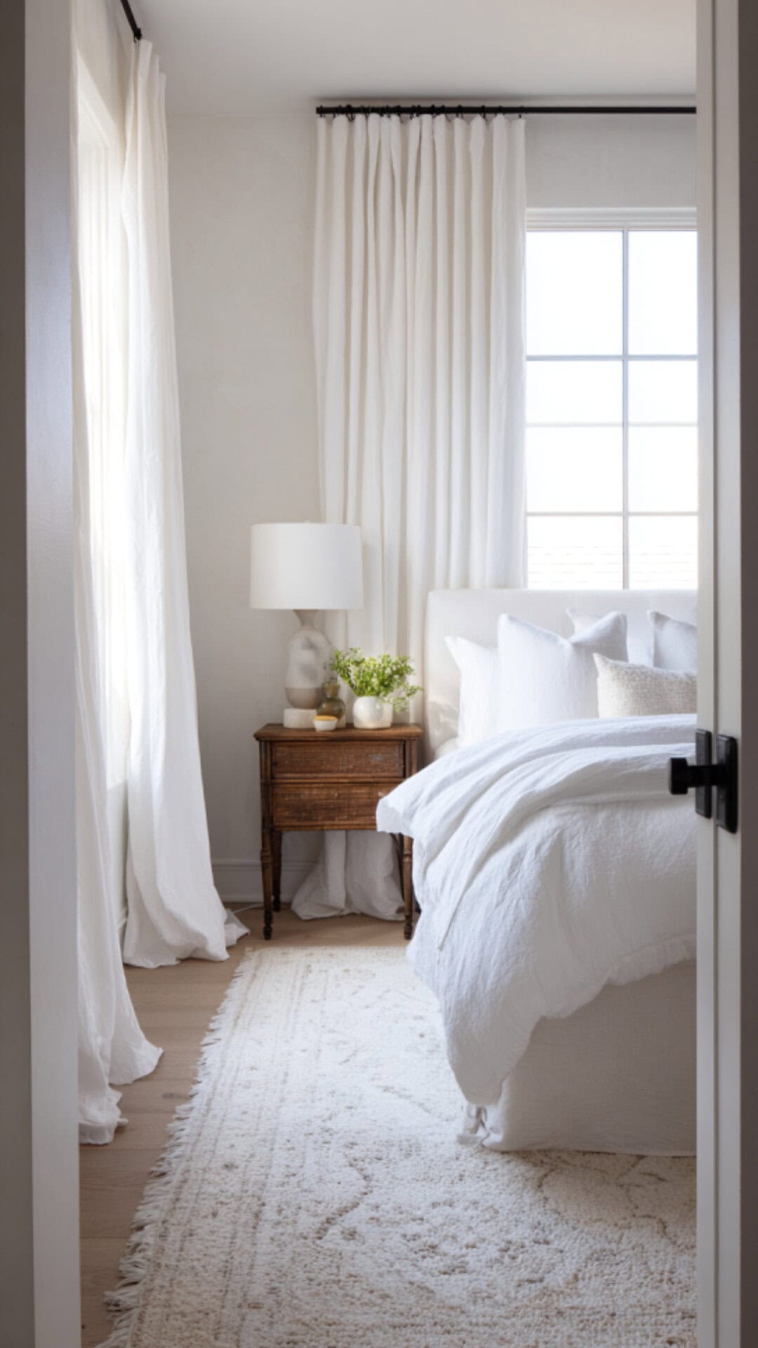 1. White Curtains for a Fresh and Airy Bedroom