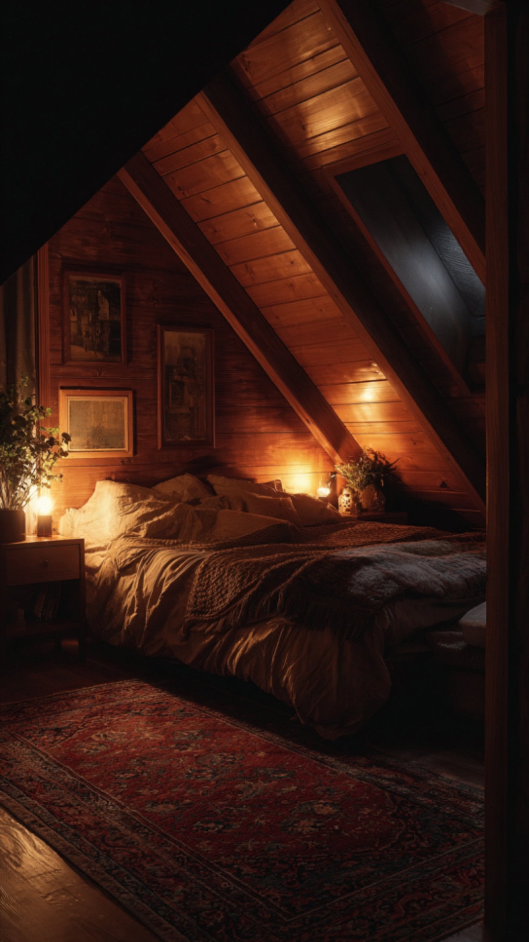1. Cozy Attic Bedroom with Warm Comfort