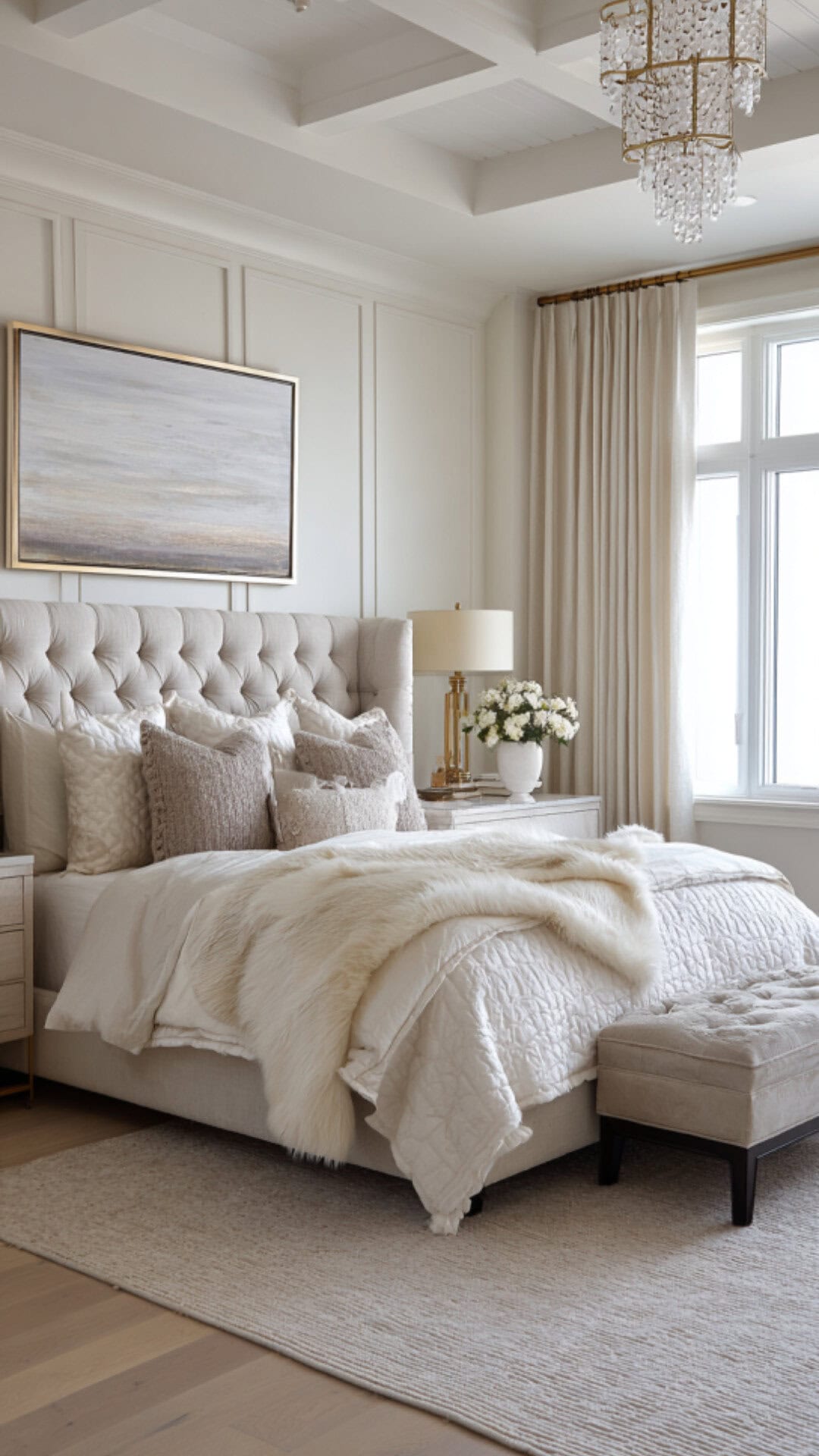 1. Beige and White Bedroom with Airy Calm