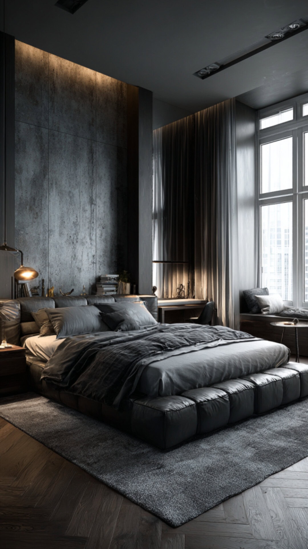 1. Grey Bedroom for Men with Sleek Sophistication