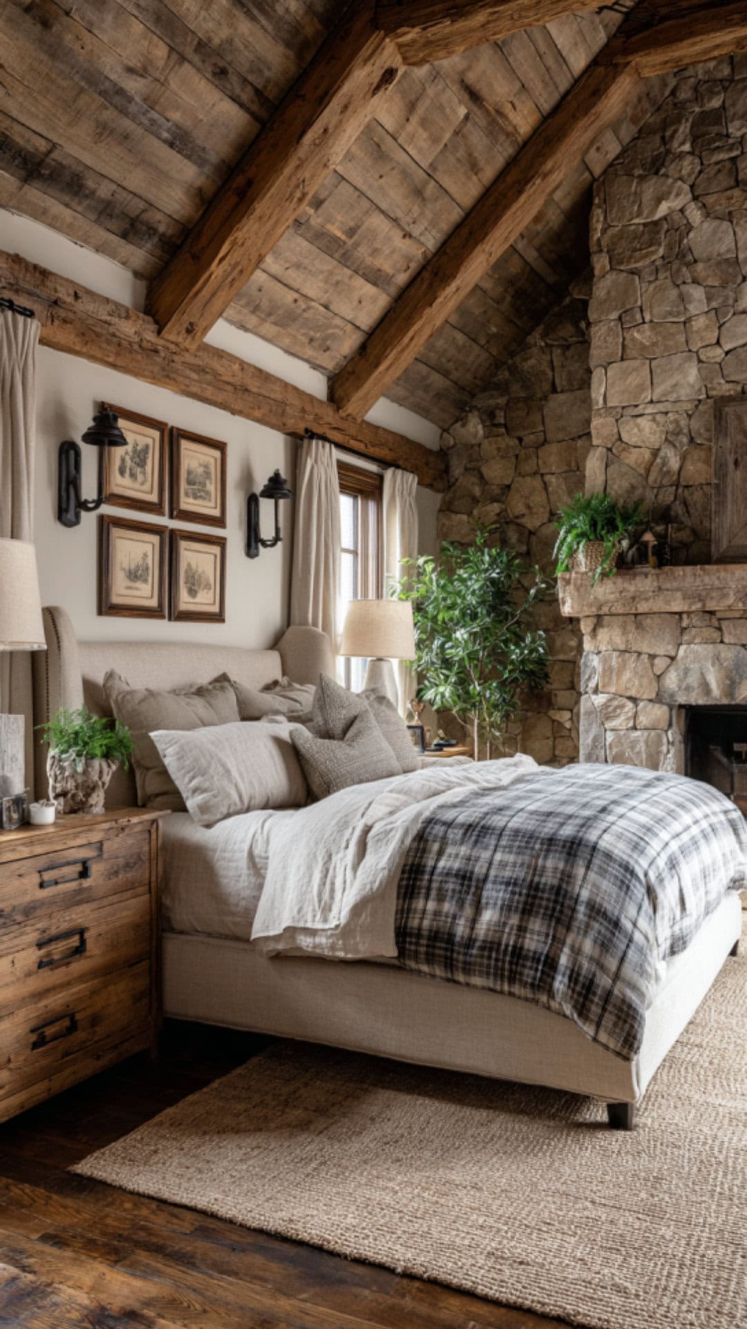 1. Farmhouse Rustic Bedroom with Timeless Warmth