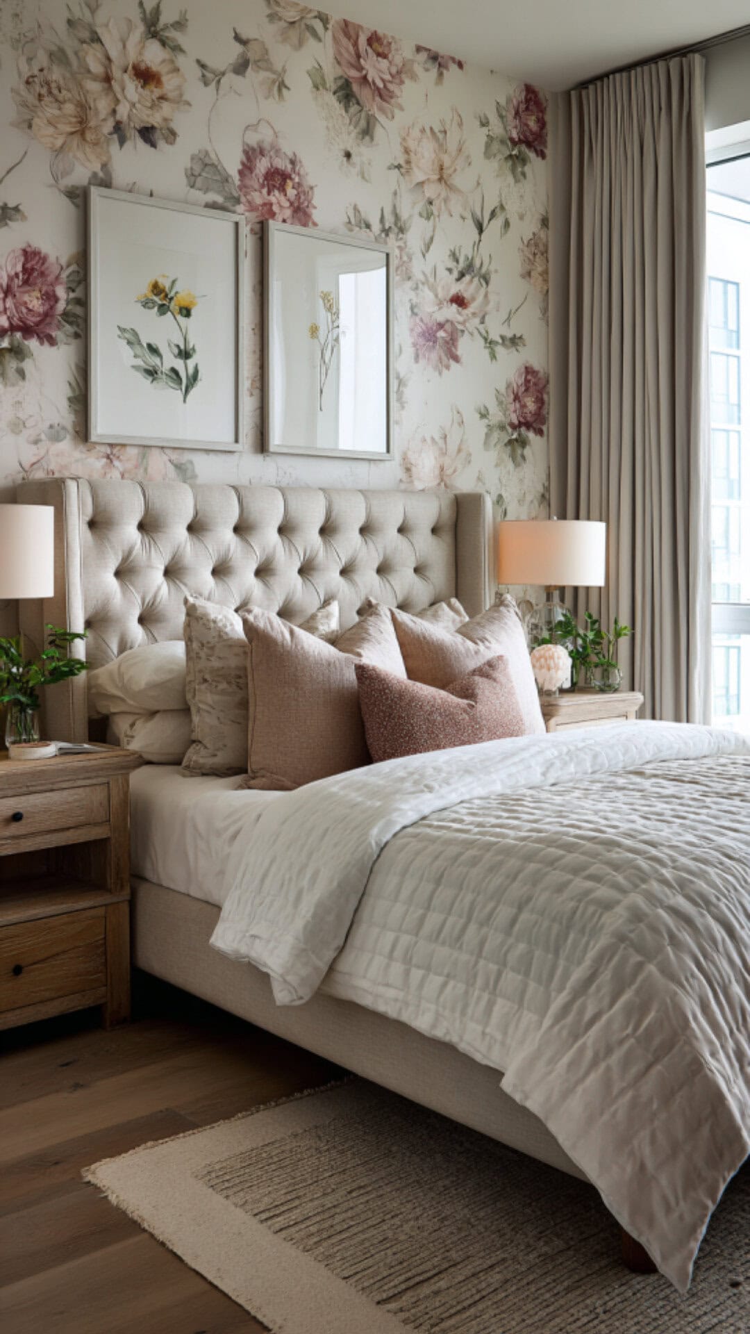 1. Floral Wallpaper for Bedroom with Romantic Charm
