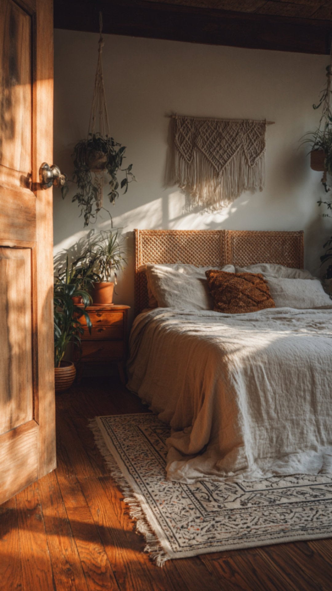 1. Tiny Boho Bedroom with Relaxed Warmth