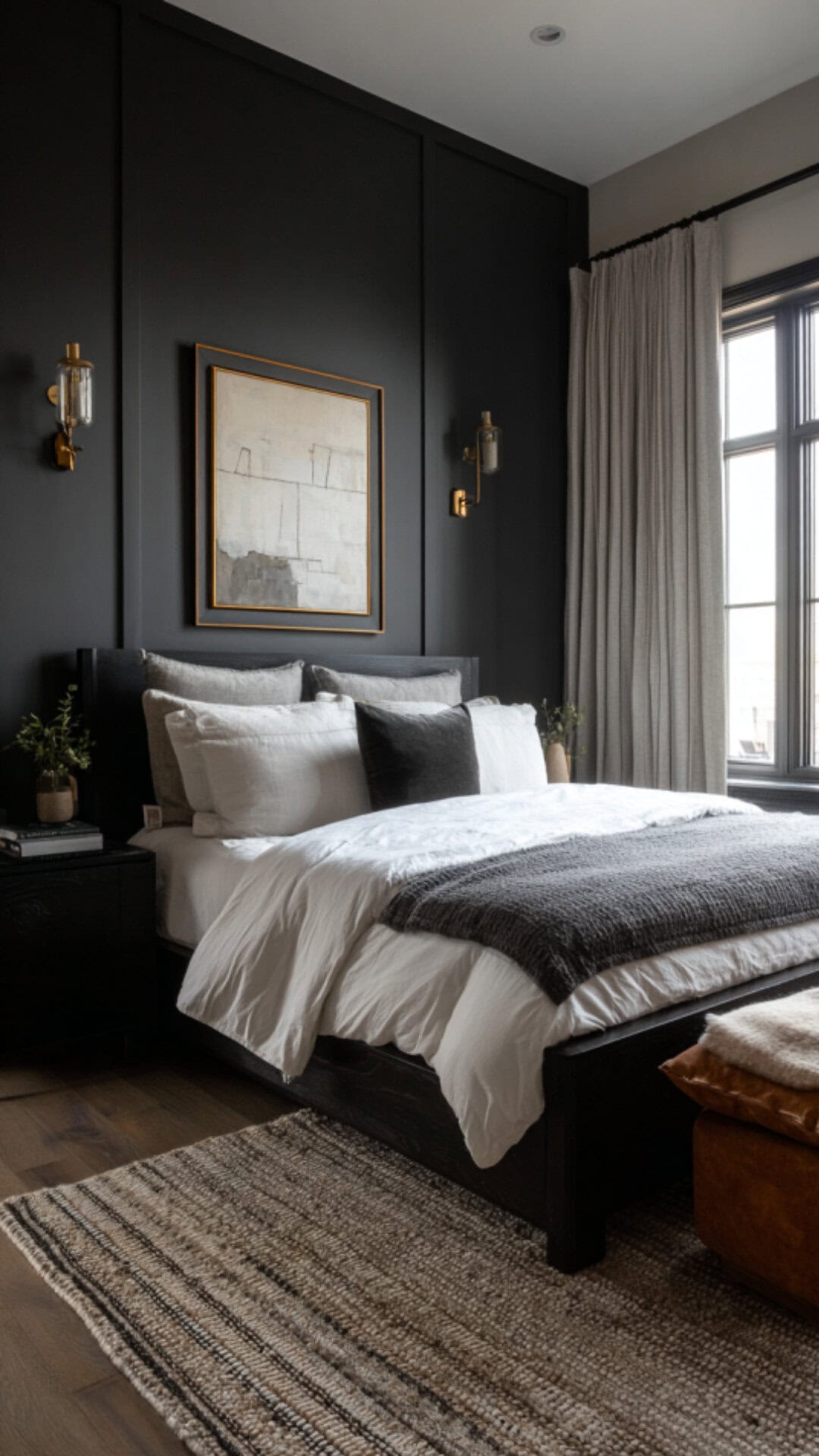 1. Black Grown Woman Bedroom with Bold Sophistication