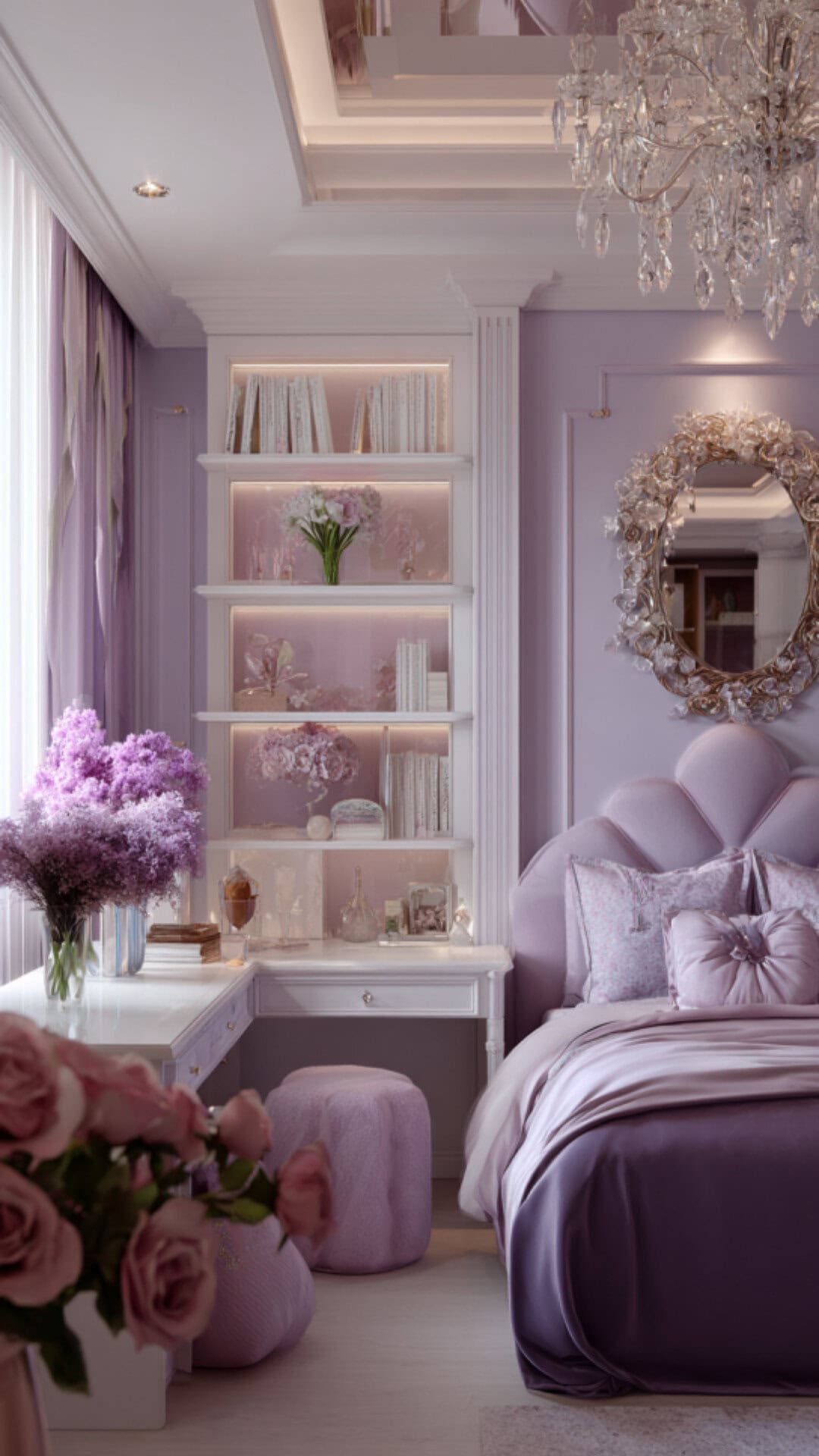 10. Lilac Girls' Bedroom with Soft Serenity