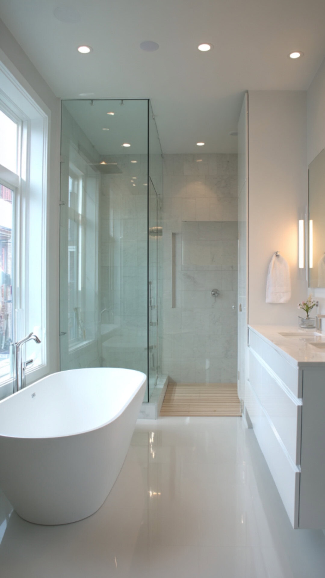 10. White Contemporary Bathroom with Clean Minimalism