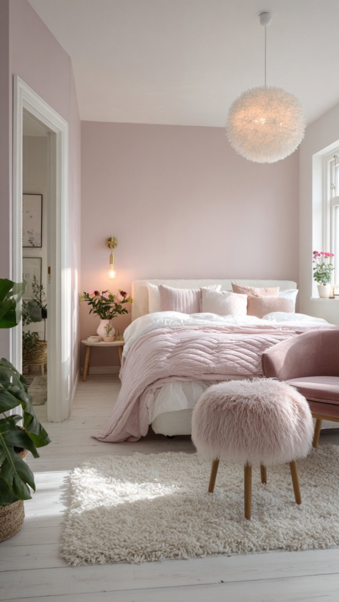 10. Pink Pastel Scandi Bedroom with Gentle Softness