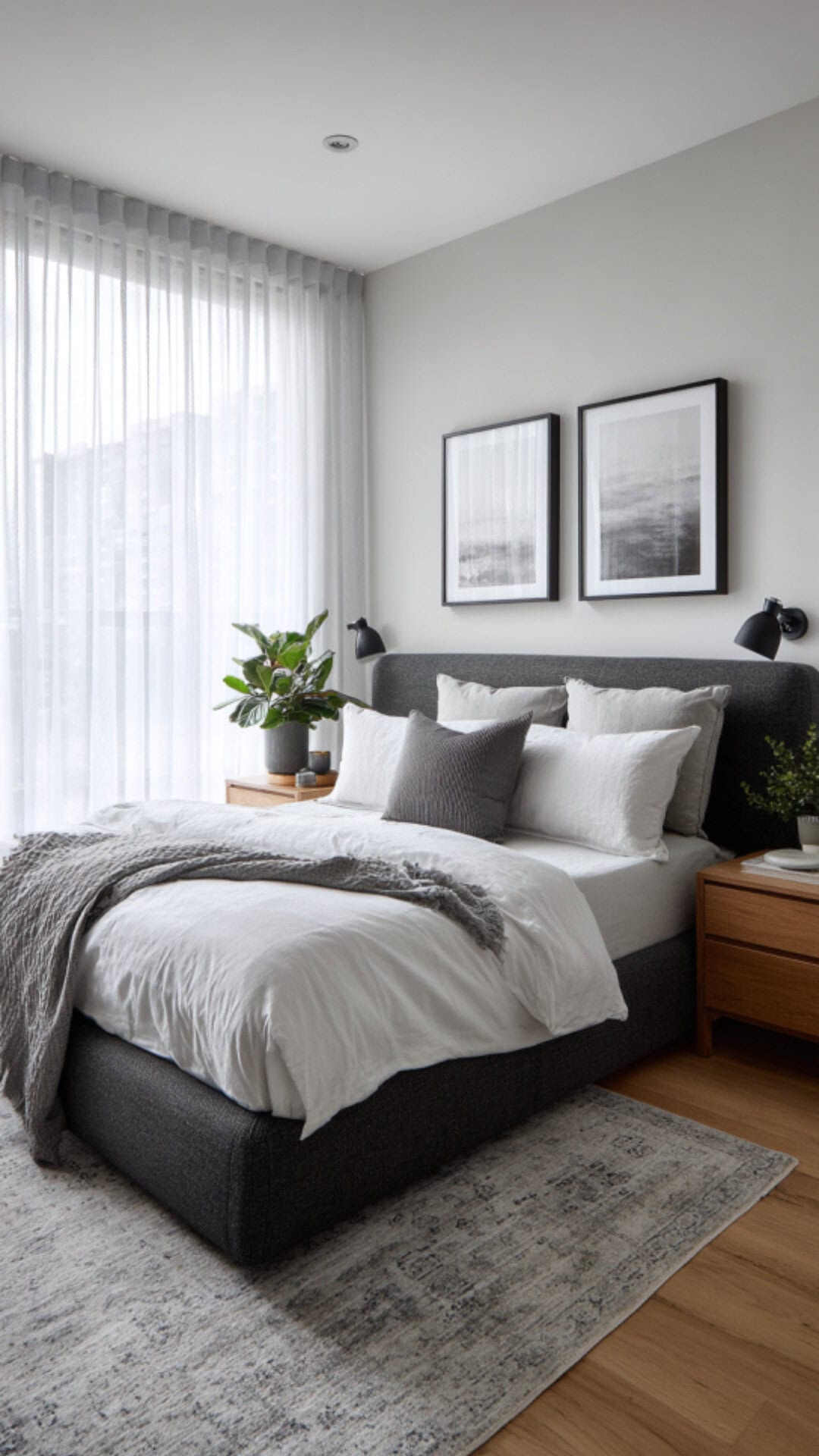 10. Grey Spare Bedroom for Sleek Comfort