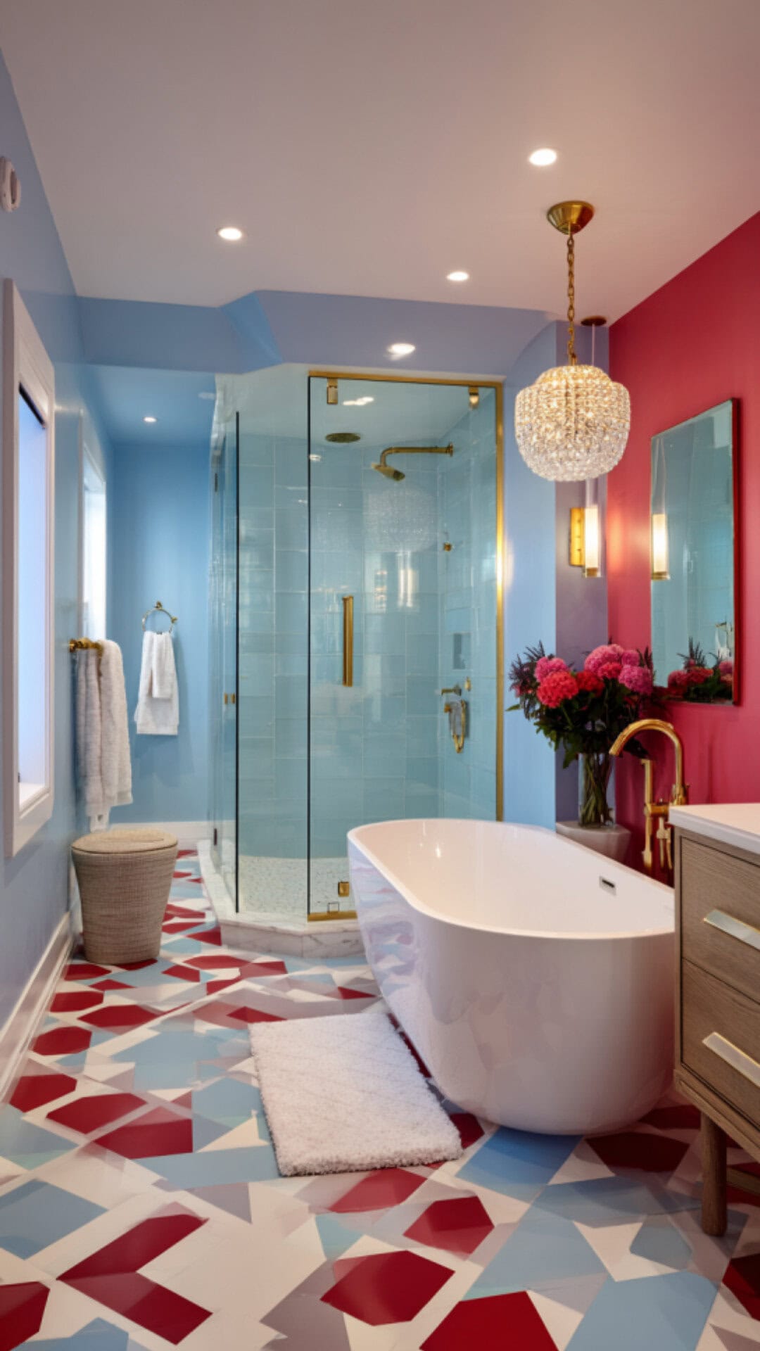 10. Bright Bathroom Paint with Energetic Style