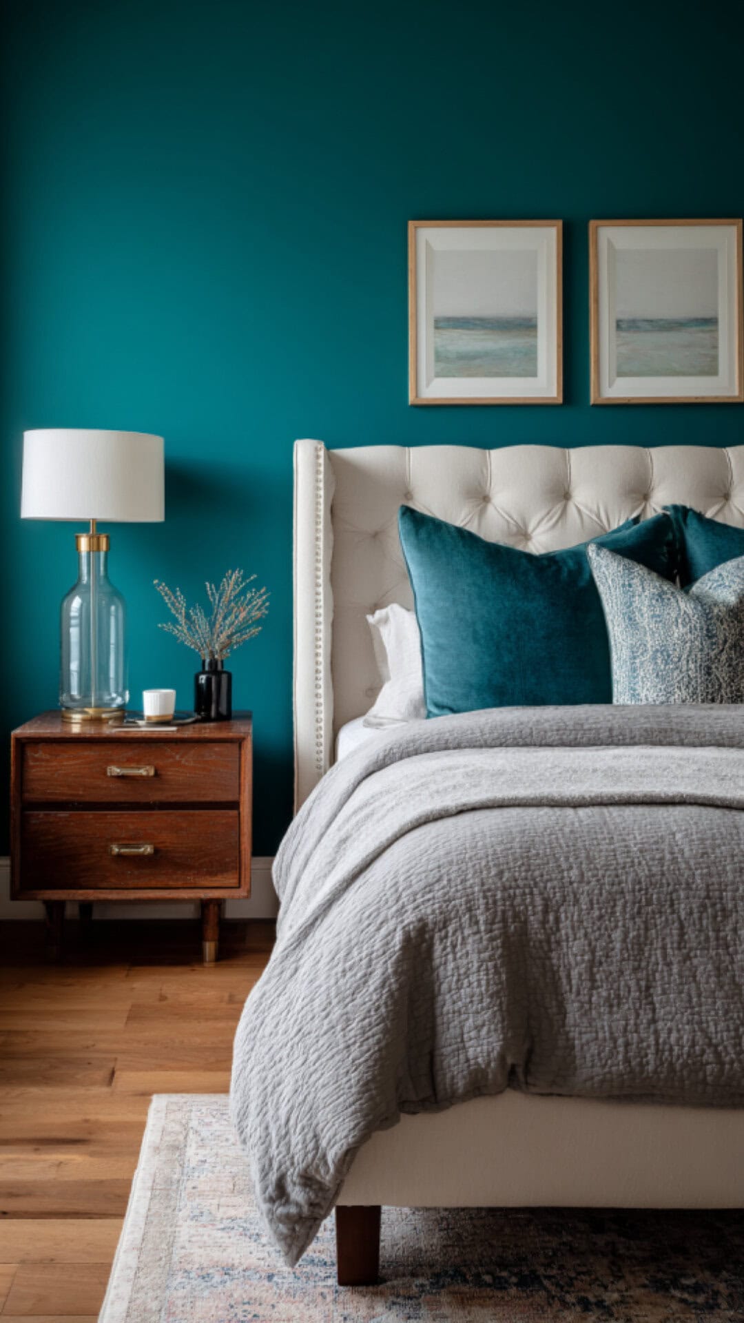 10. Bedroom with Teal Accent Wall
