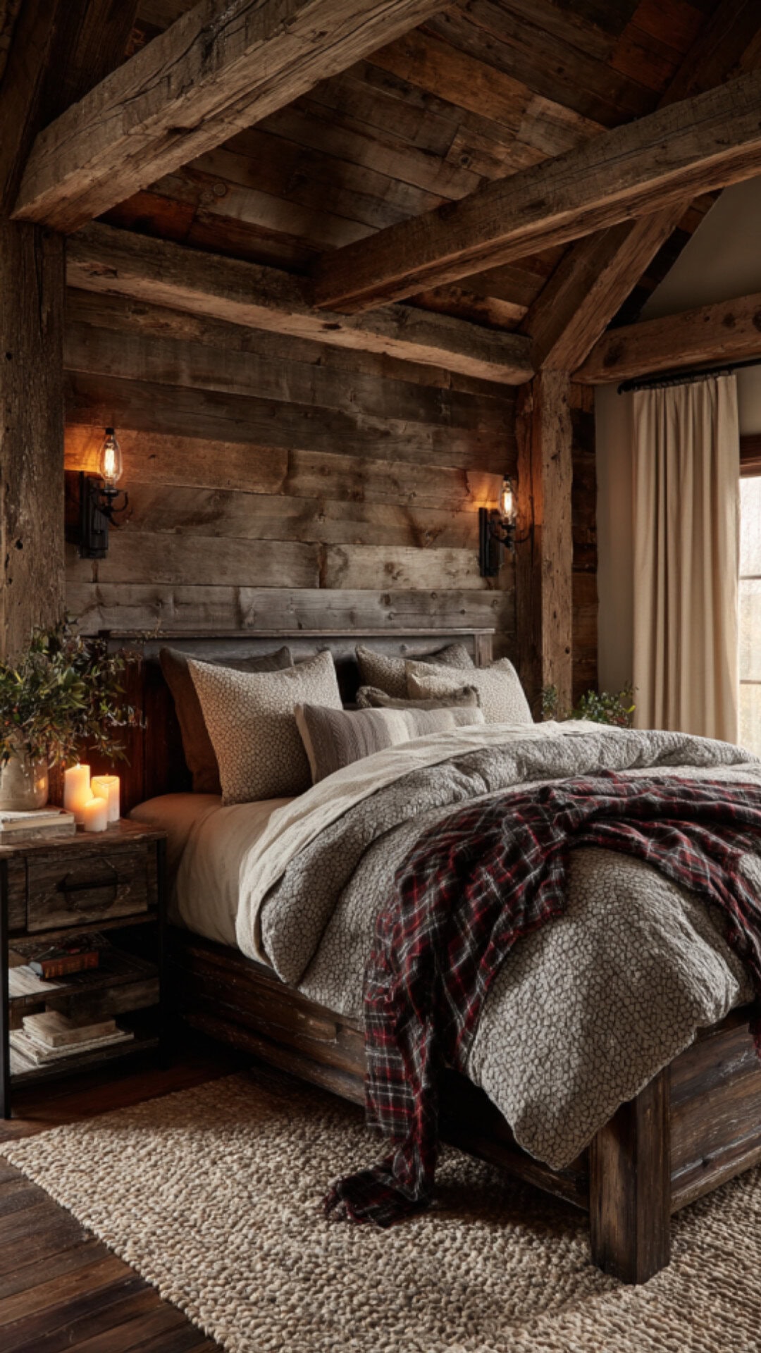 10. Rustic Grown Woman Bedroom with Timeless Warmth