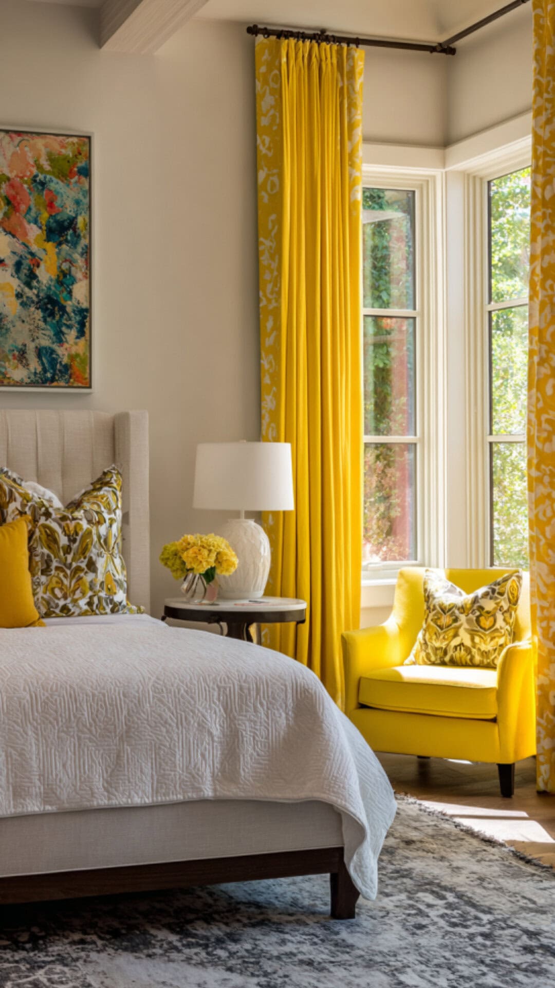 11. Yellow Curtains for a Cheerful and Bright Bedroom