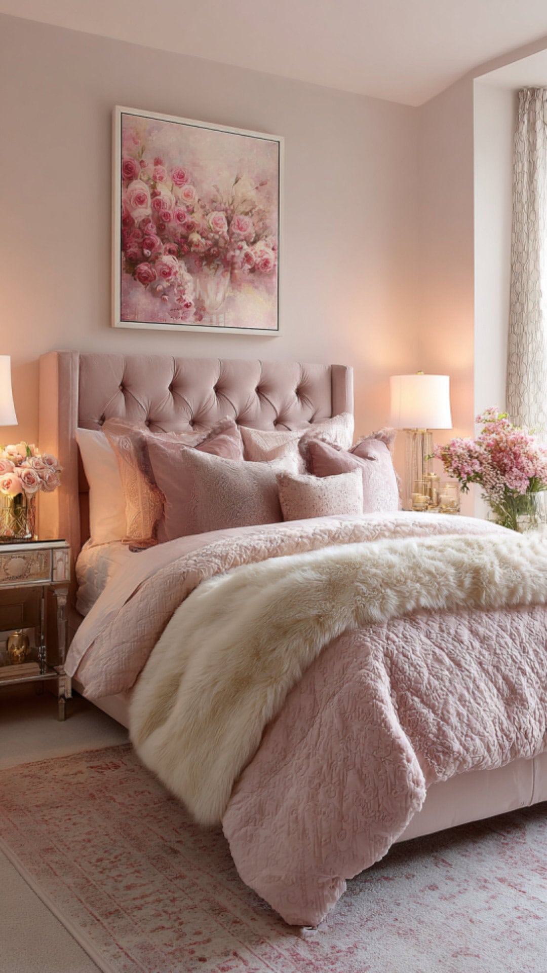 11. Pink Warm Bedroom with Gentle Charm
