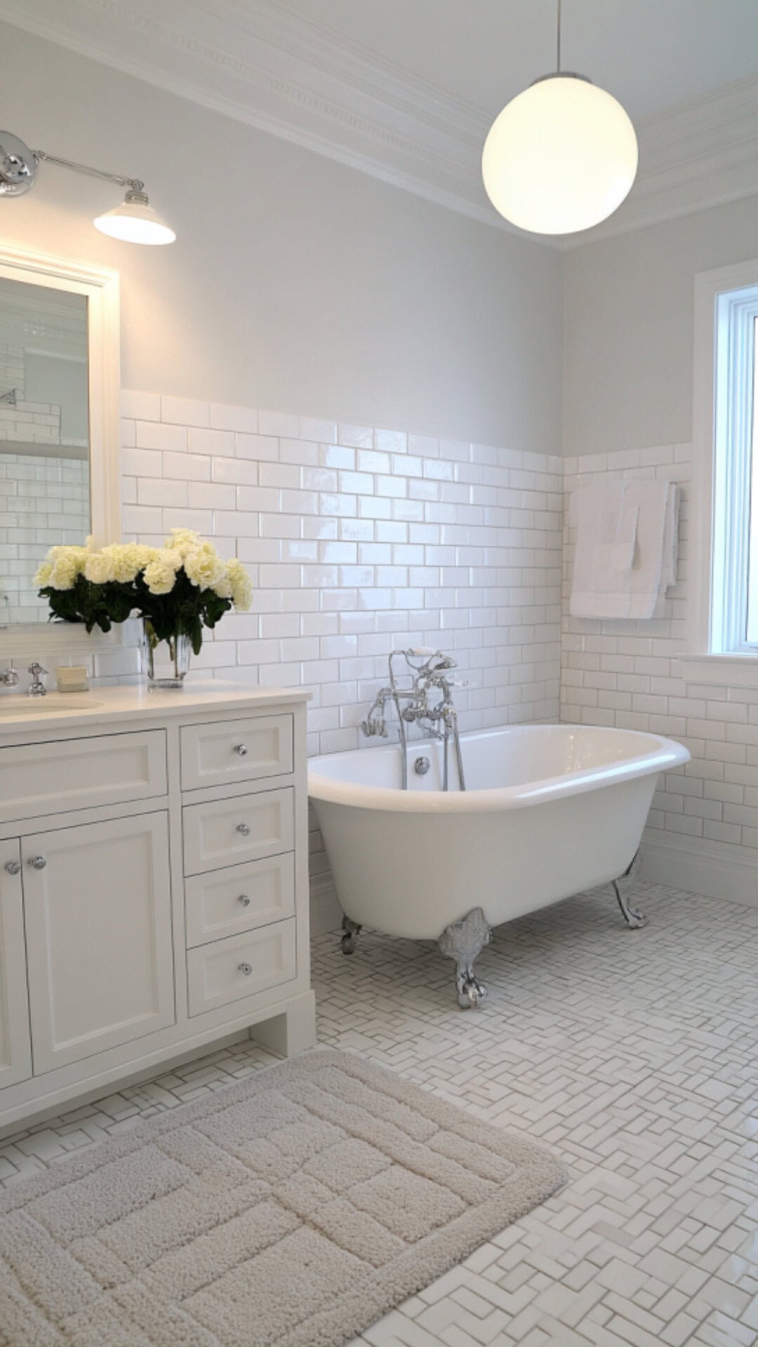 11. White Bathroom Paint with Classic Freshness