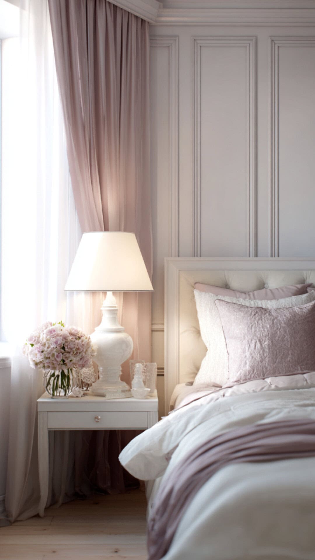 11. Feminine Simple Bedroom with Graceful Style