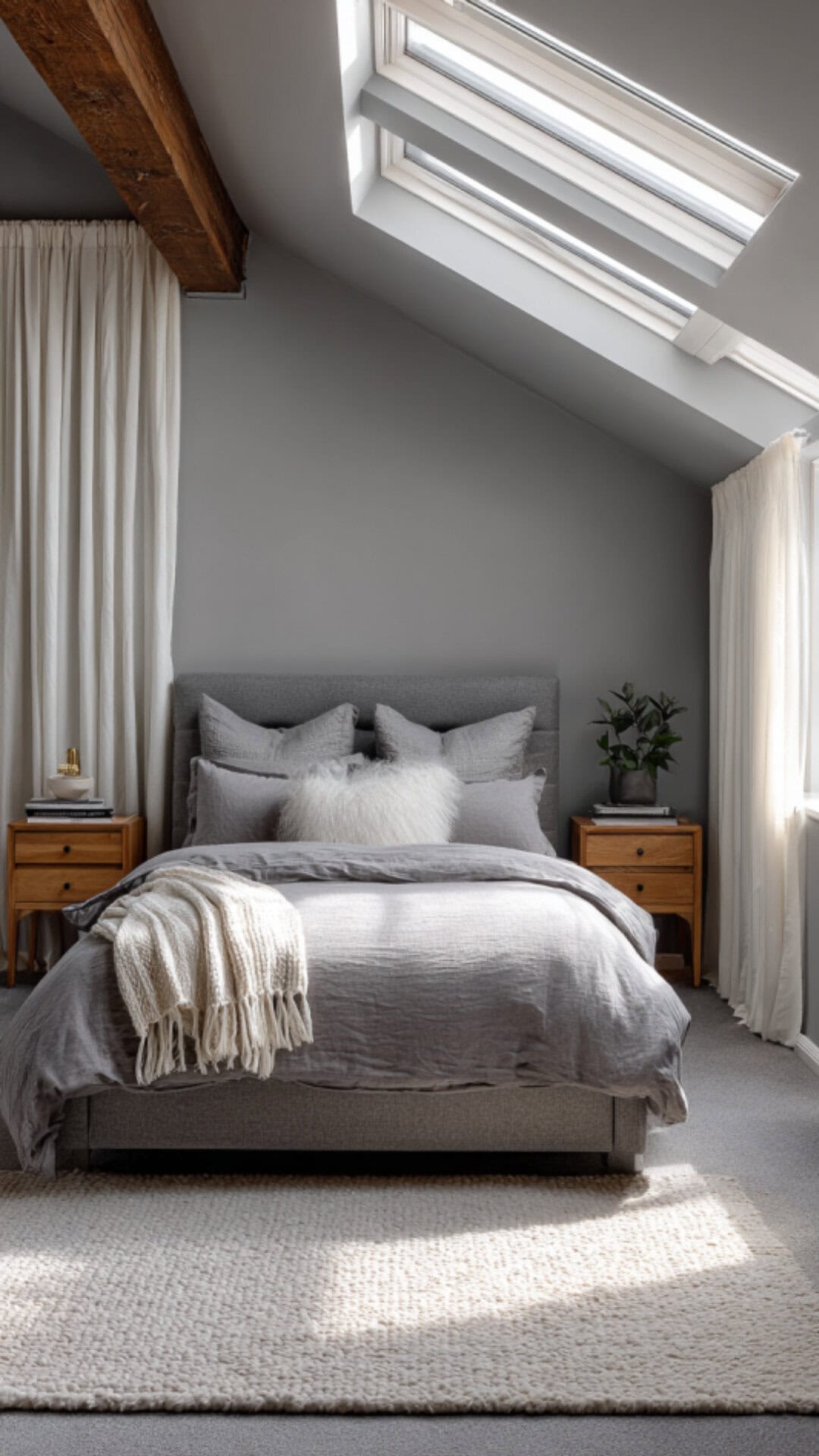 11. Grey Loft Bedroom with Neutral Calm