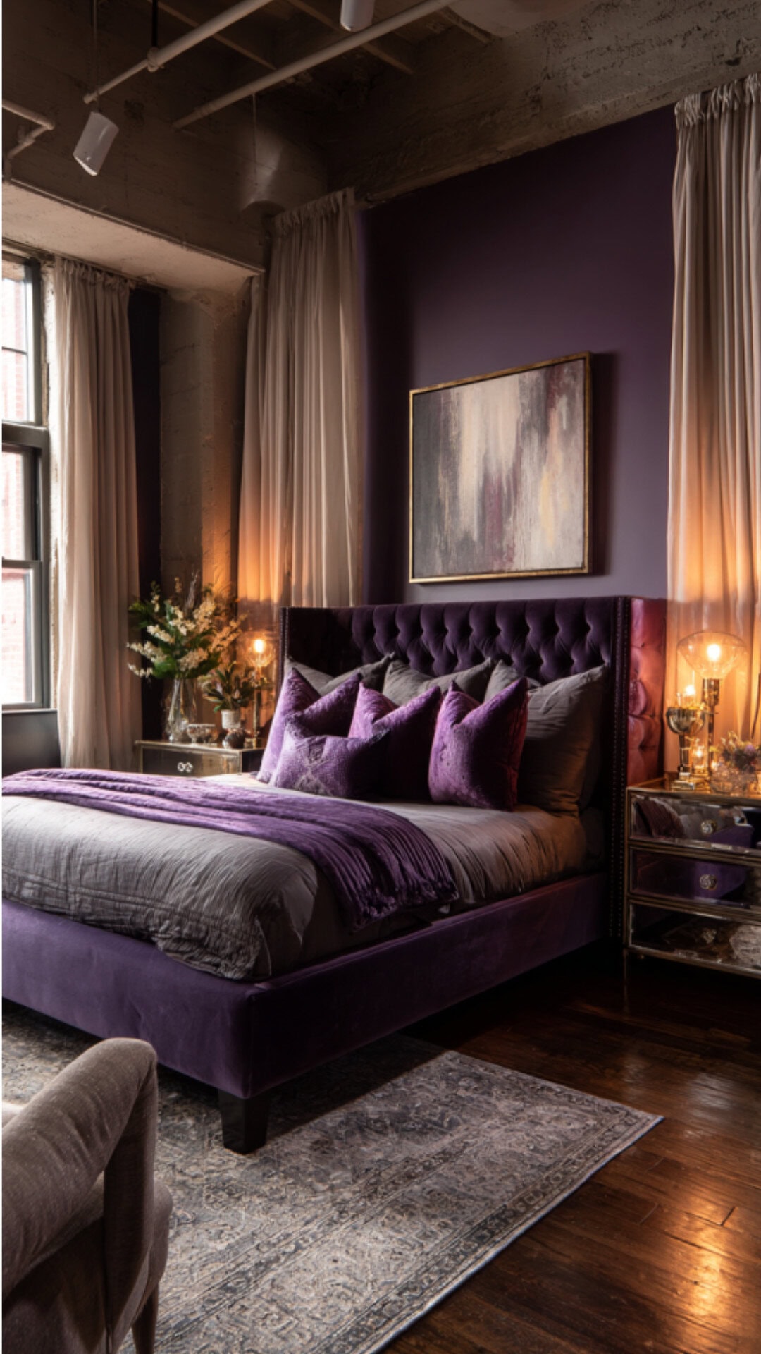 11. Purple Room Inspo with Luxe Style