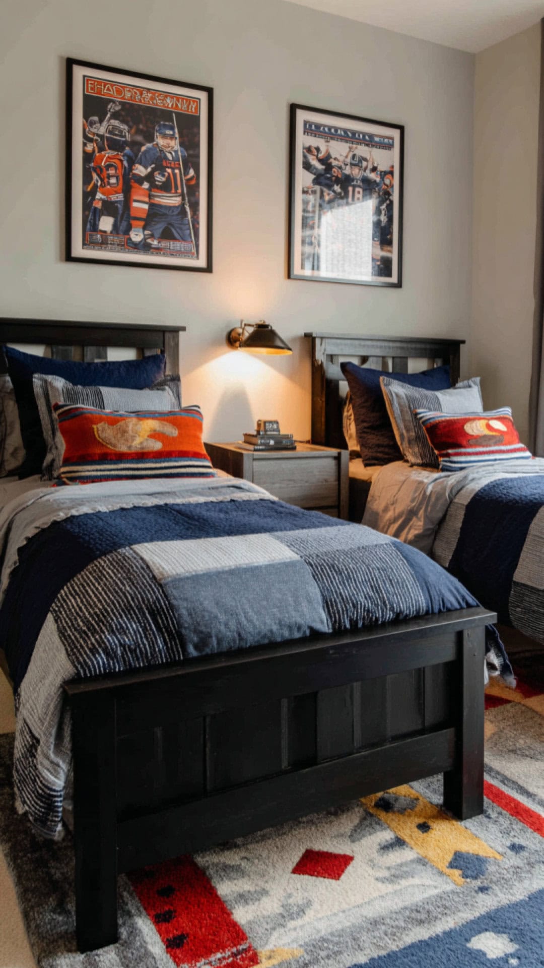11. Twin Bedroom for Boys with Cool Details