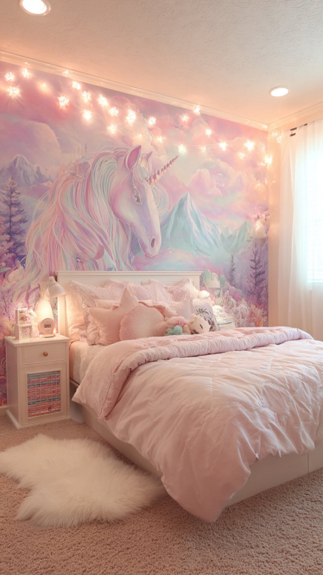 11. Unicorn-Themed Girls Bedroom with Whimsical Fun