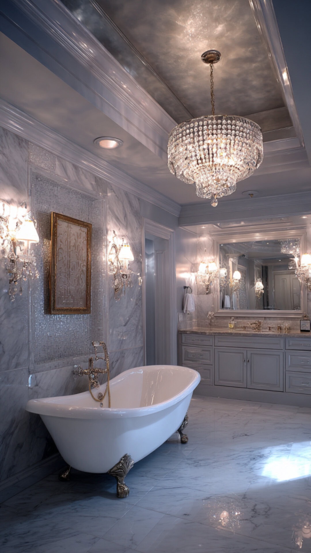 12. Crystal Bathroom Sconces with Sparkling Detail
