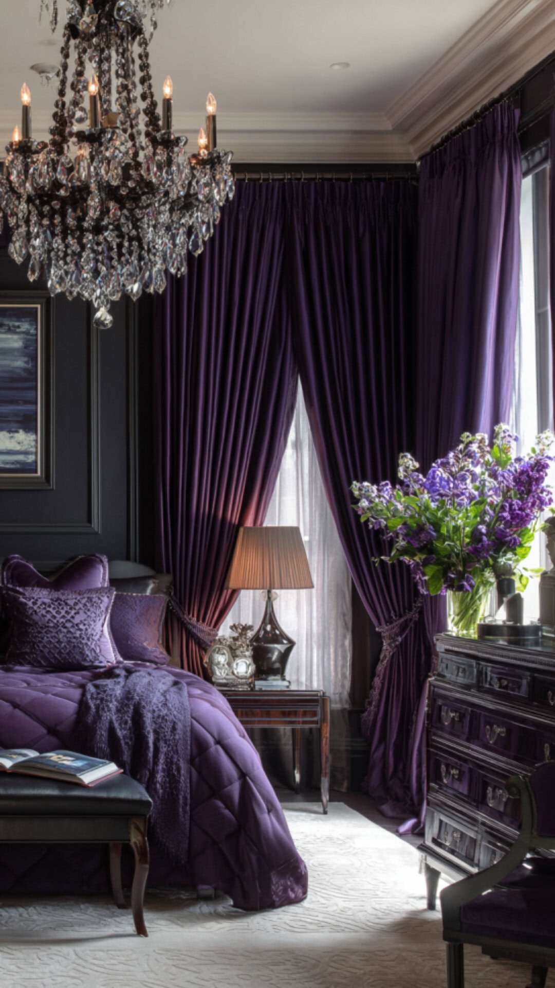 12. Purple Curtains for a Regal and Elegant Bedroom