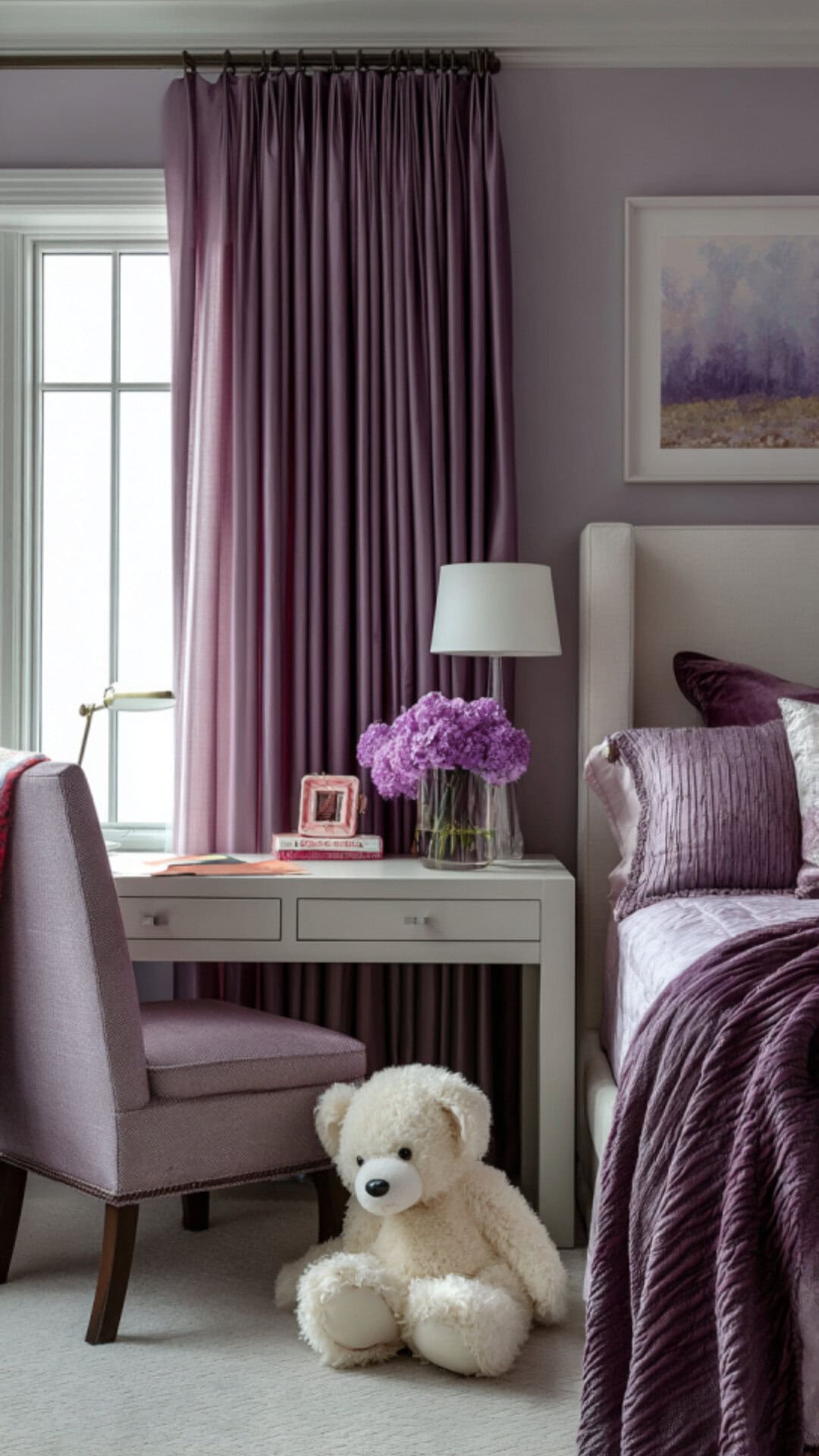 12. Purple Kids Bedroom with Playful Sophistication