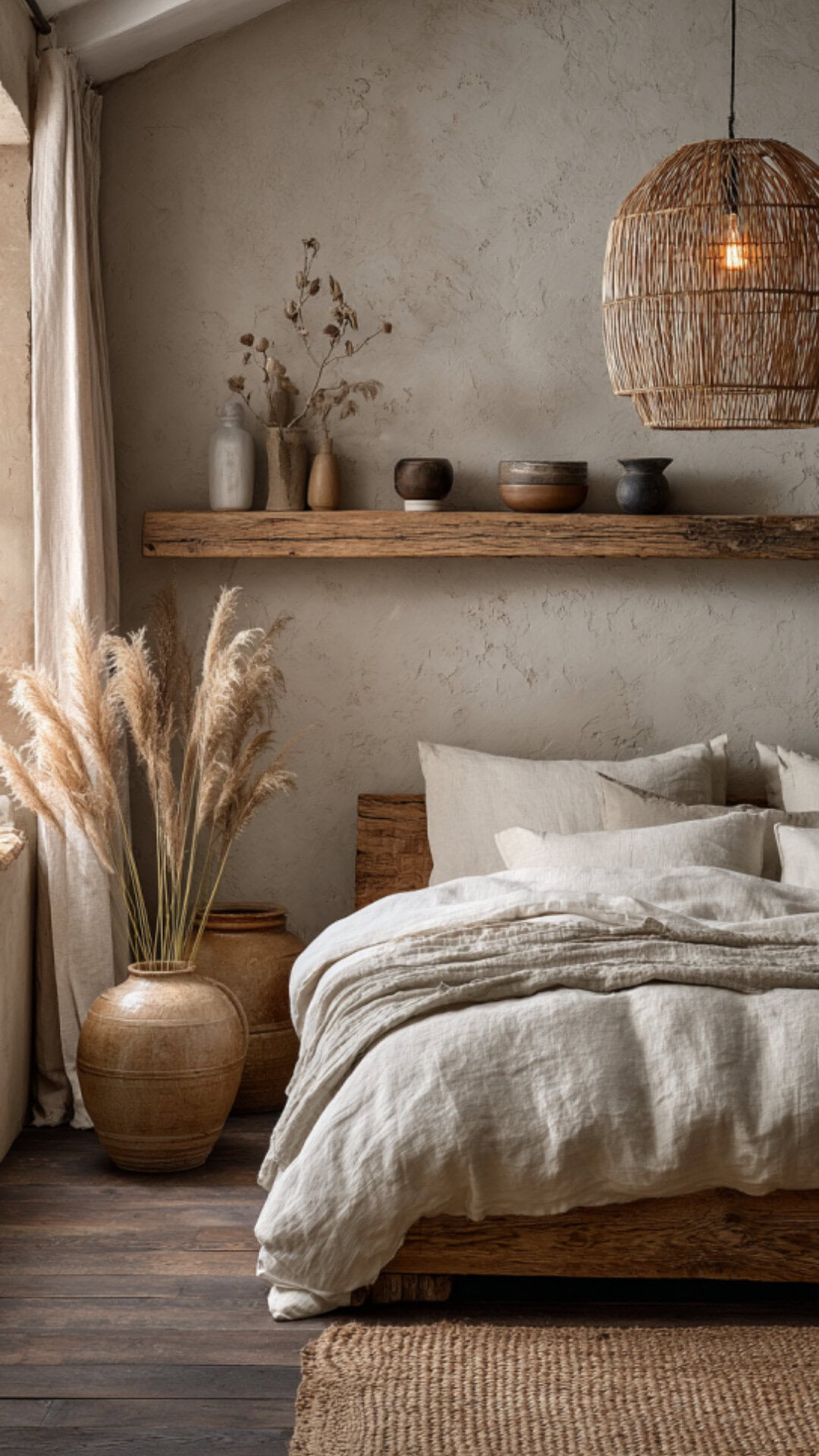12. Limewash Bedroom Paint for Textured Warmth