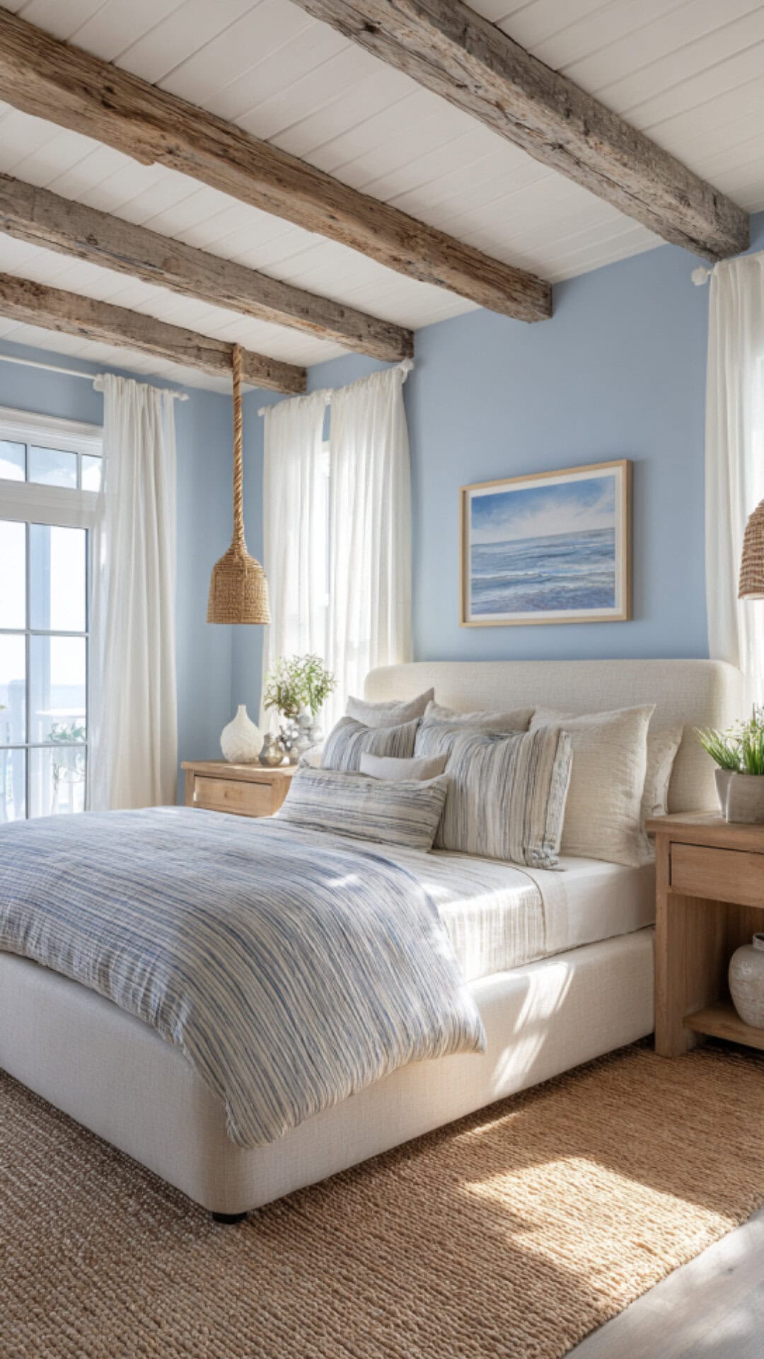 12. Coastal Rustic Bedroom with Breezy Style