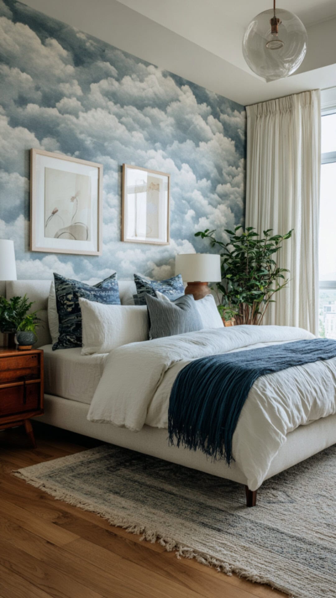 12. Cloud Wallpaper for Bedroom with Dreamy Atmosphere