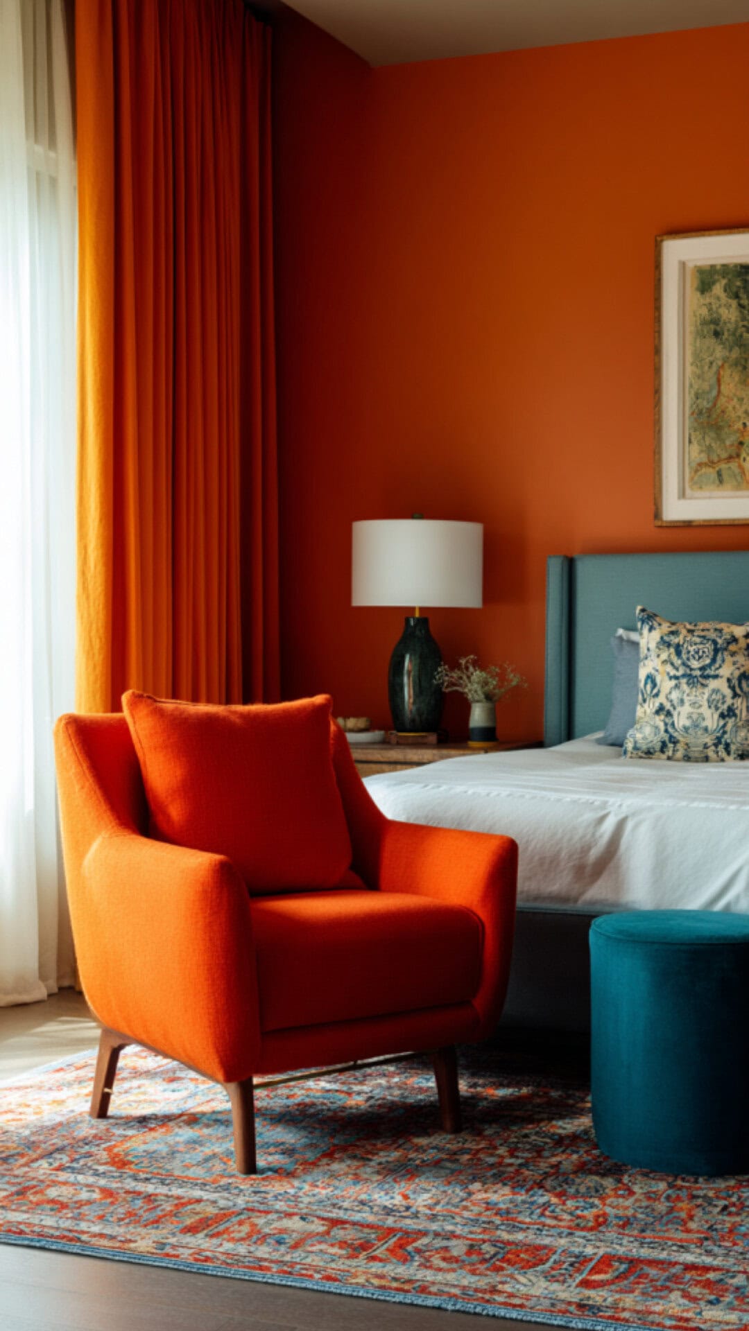 13. Orange Curtains for a Vibrant and Fun Bedroom