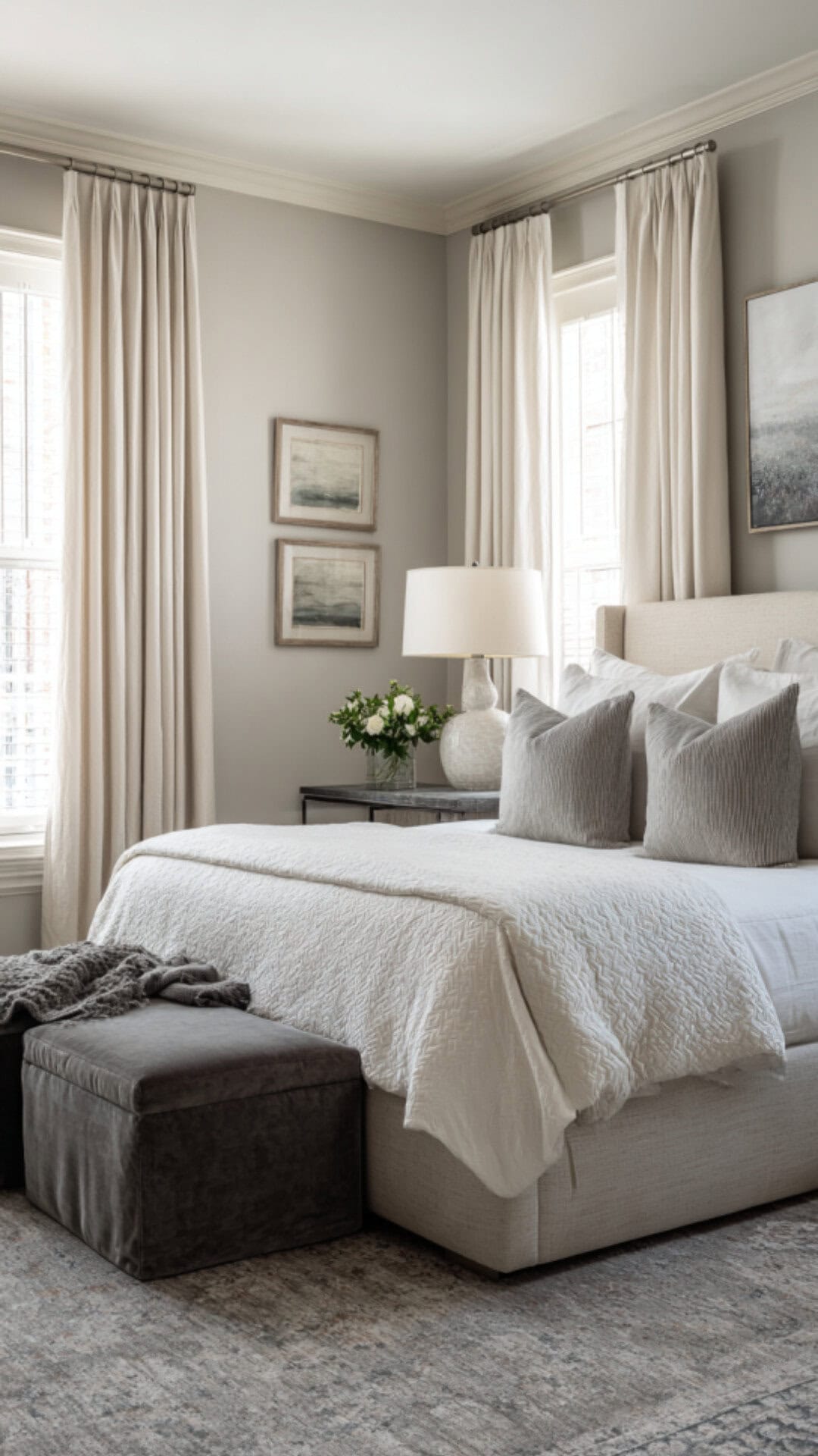 13. Grey and Cream Bedroom with Soft Neutrality