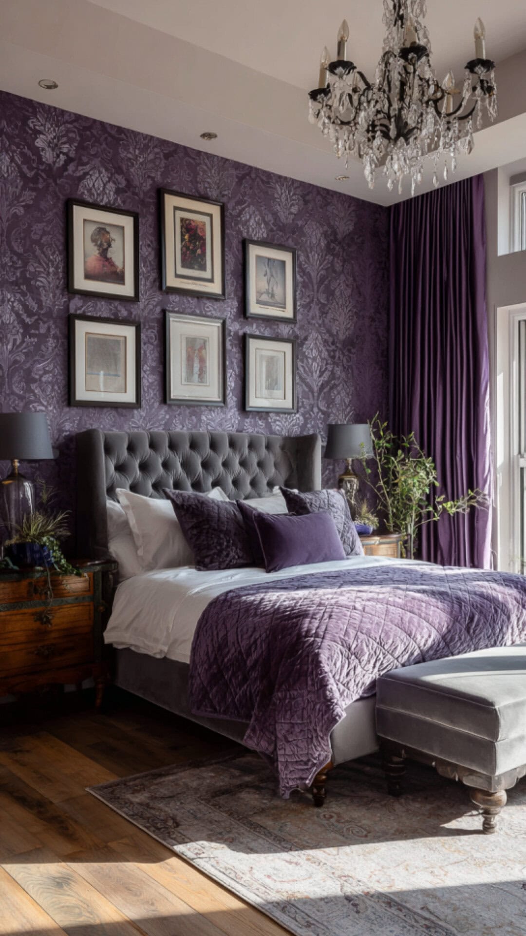 13. Purple Wallpaper for Bedroom with Rich Character