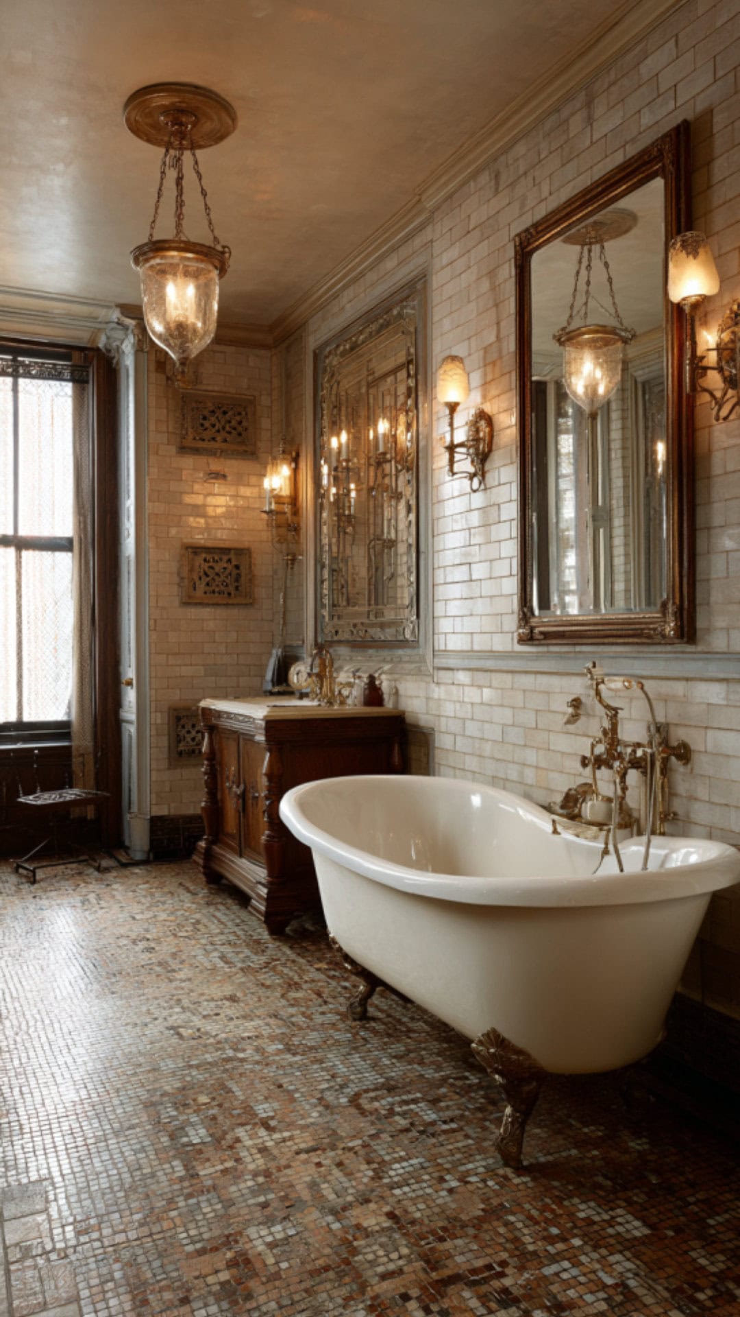 13. Antique Bathroom Sconces for Old-World Character