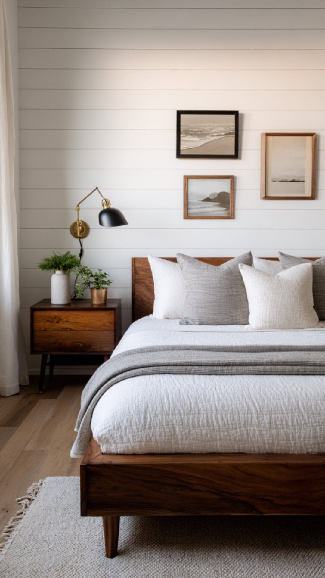 15. Bedroom with White Accent Wall