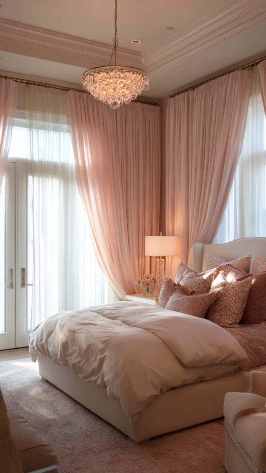 15. Cream and Pink Bedroom with Soft Harmony