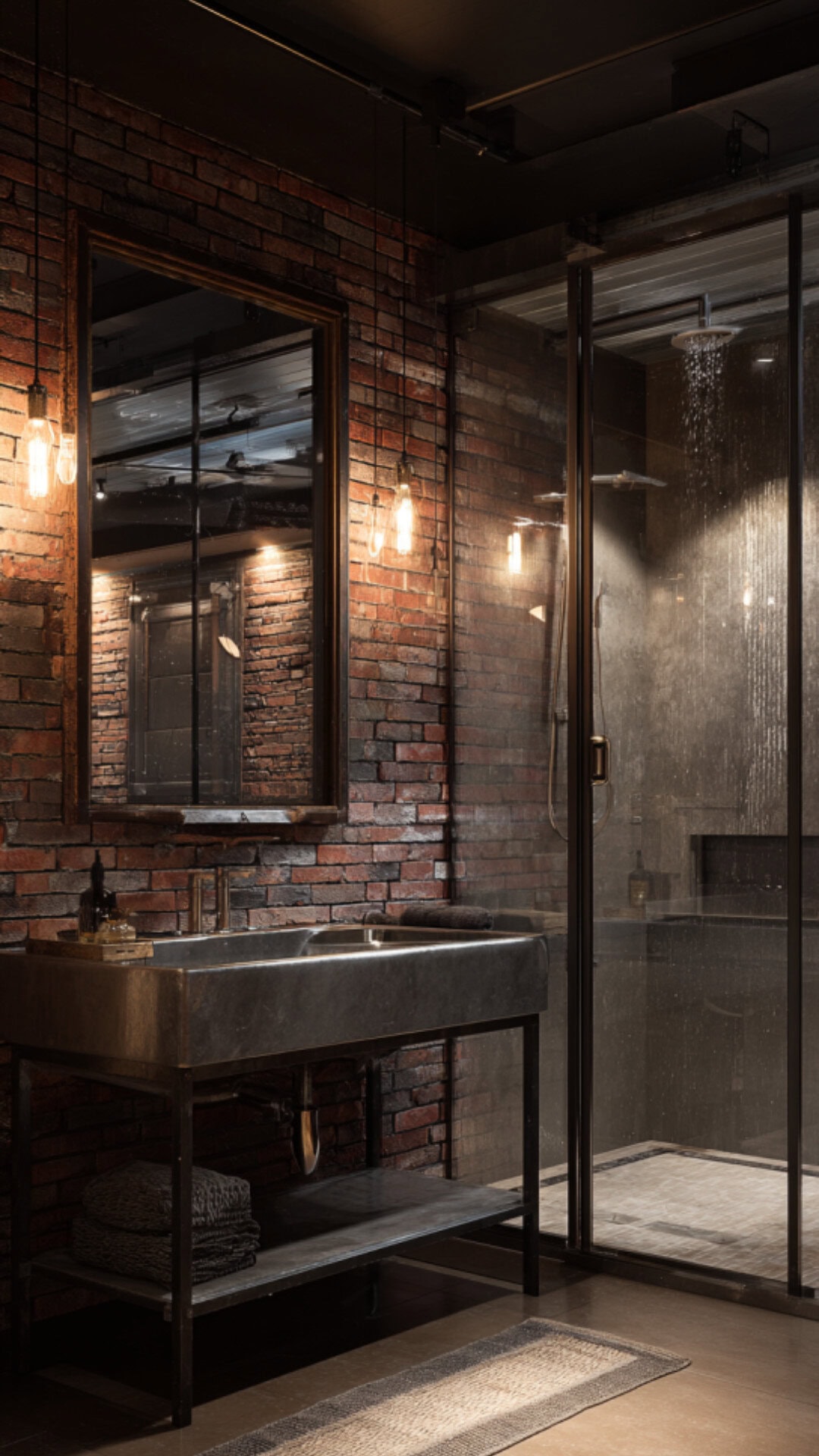 15. Industrial Contemporary Bathroom with Urban Edge