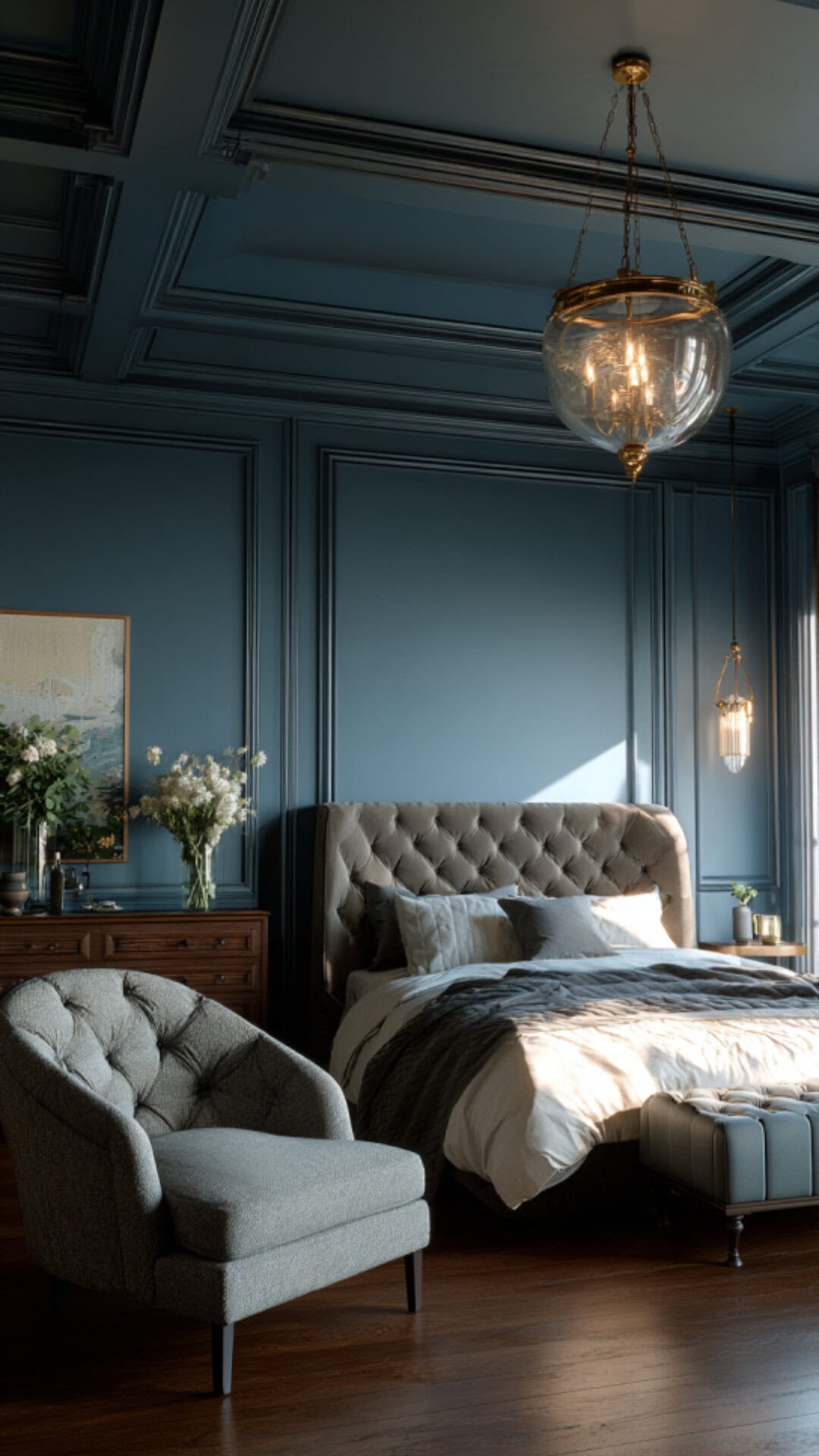 2. Blue Luxury Master Bedroom with Timeless Serenity