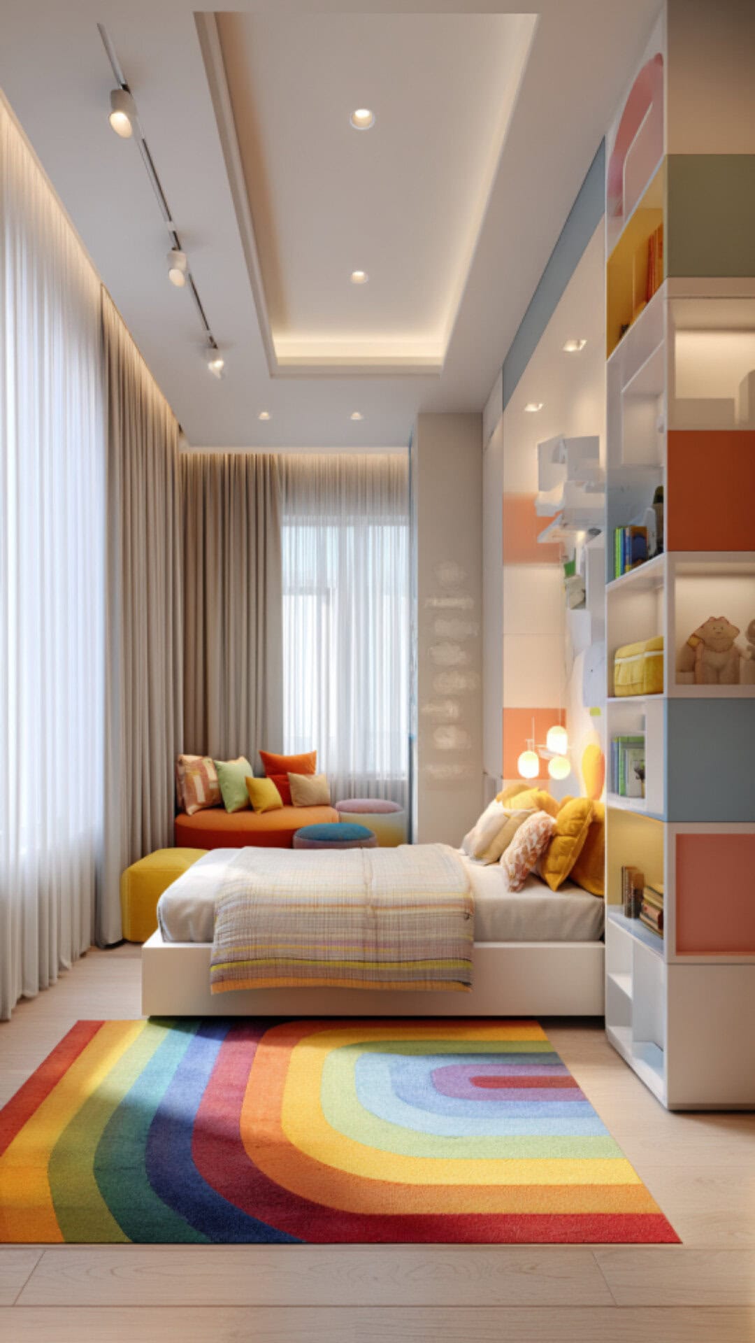 2. Rainbow Kids Bedroom with Joyful Energy
