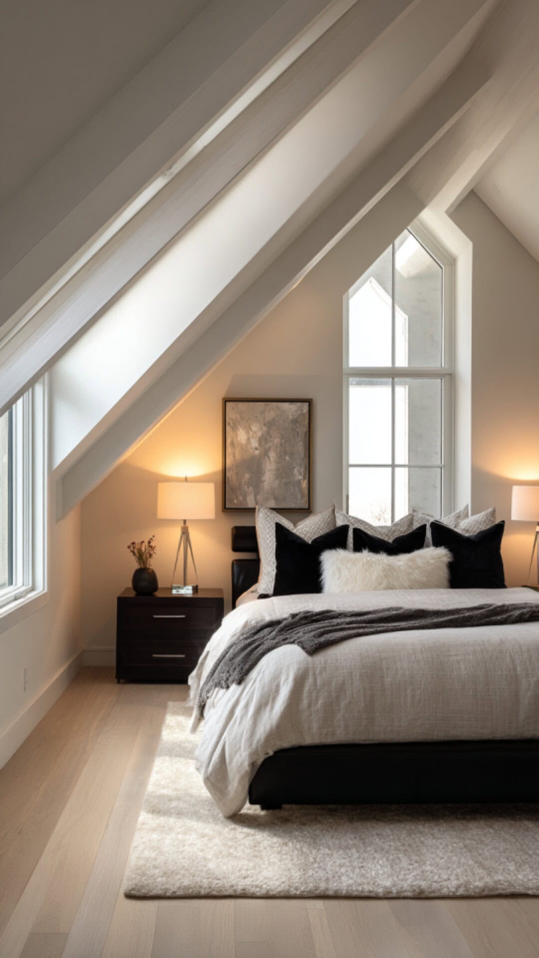 2. Modern Attic Bedroom with Sleek Style