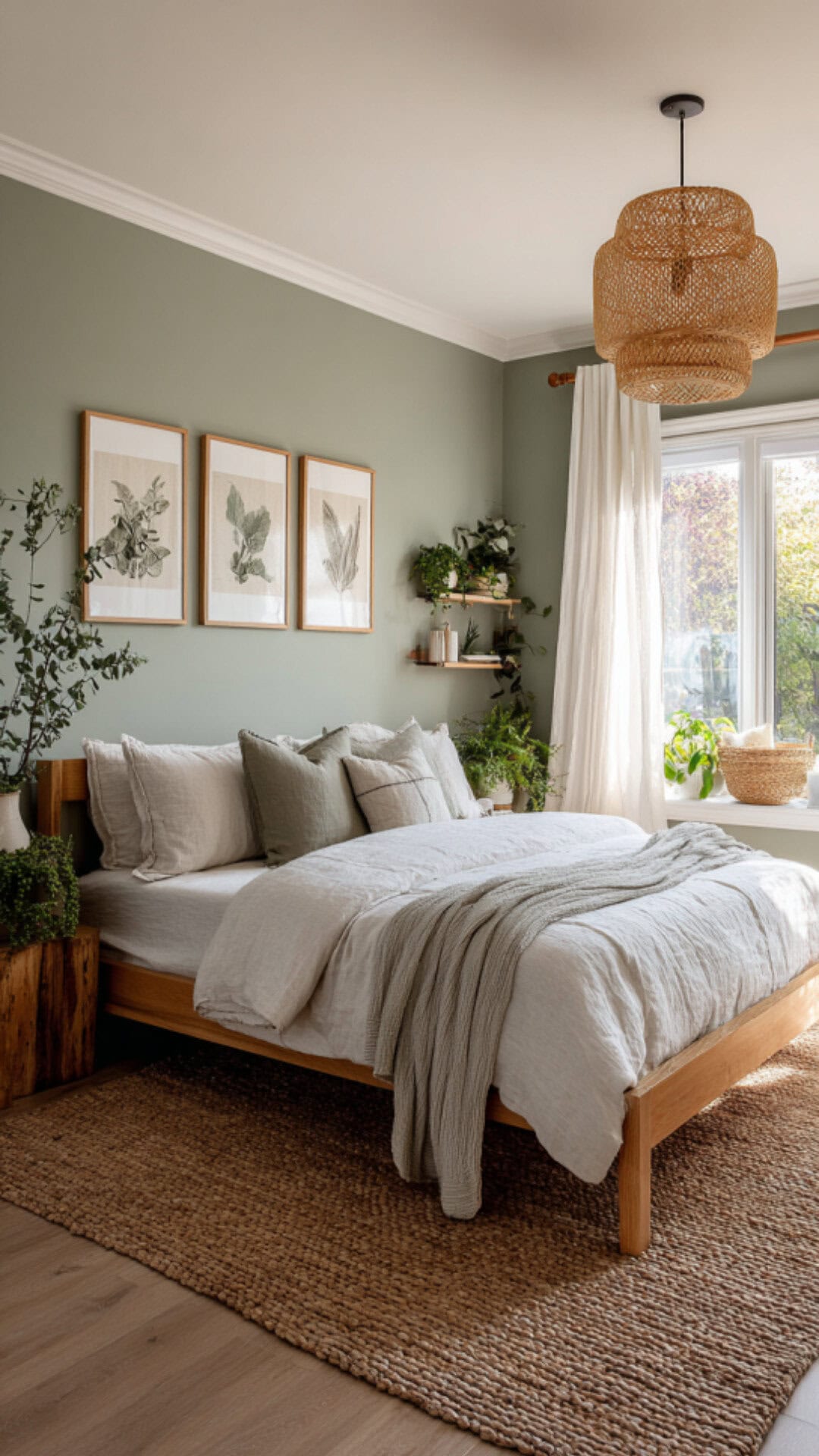 2. Sage Green Bedroom Paint for Soft Warmth