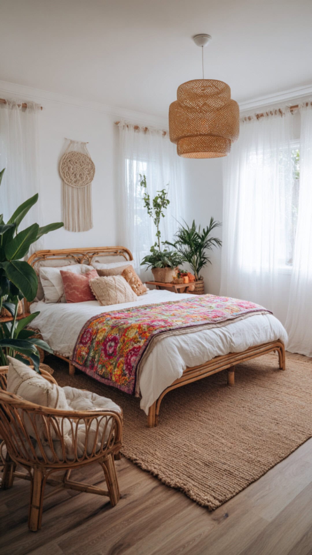2. Boho Spare Bedroom with Layered Textures