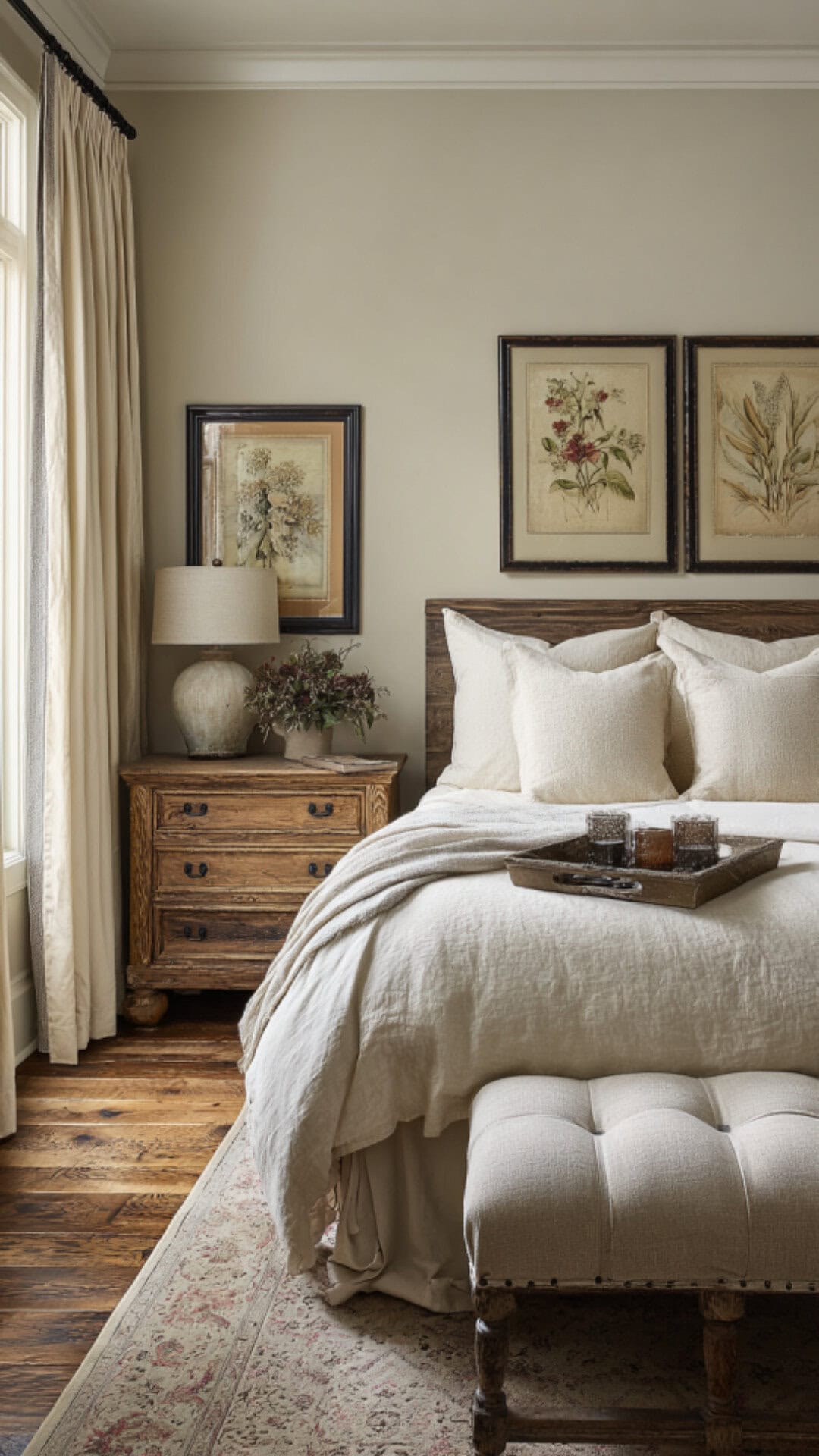 2. Brown and Cream Bedroom with Soft Warmth