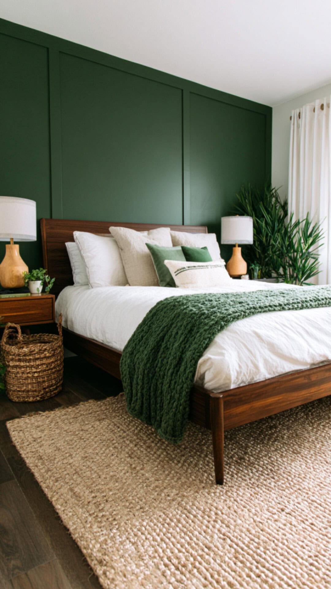 2. Bedroom with Green Accent Wall