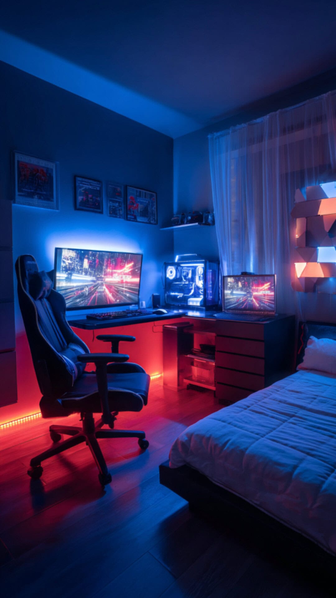 3. Gamer Boys' Bedroom with High-Tech Style