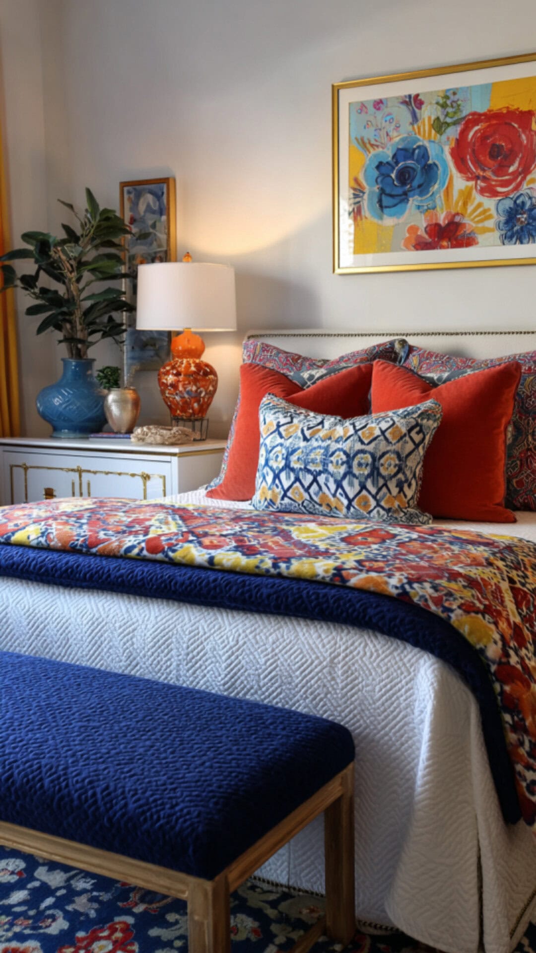 3. Colorful Eclectic Bedroom with Playful Energy