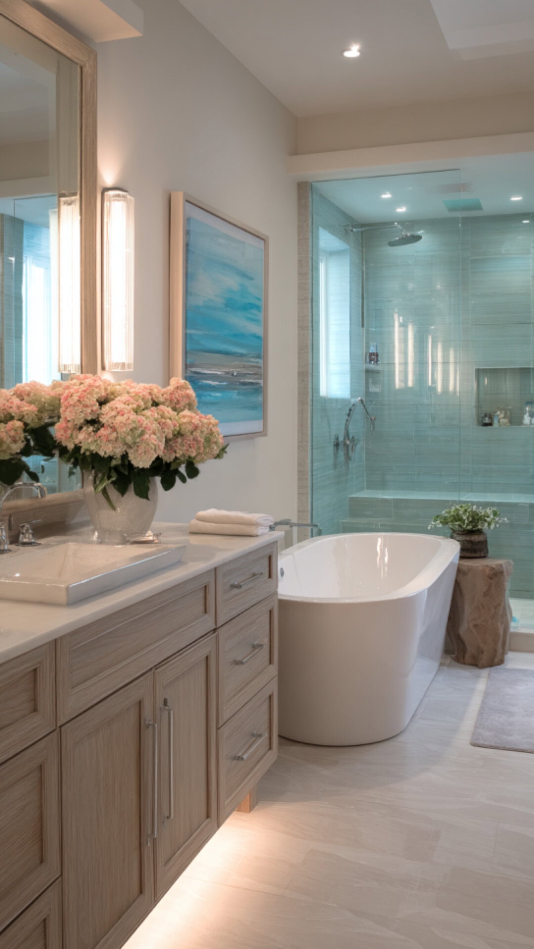 3. Coastal Contemporary Bathroom with Relaxed Style