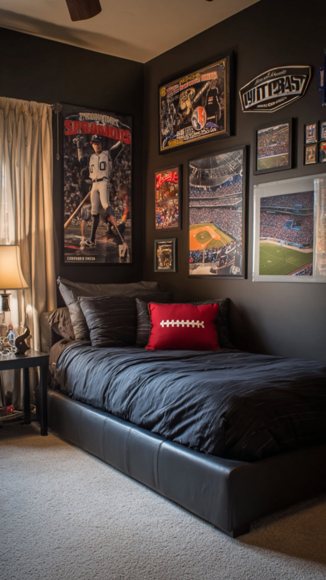 3. Sports-Themed Teen Boy Bedroom with Active Energy