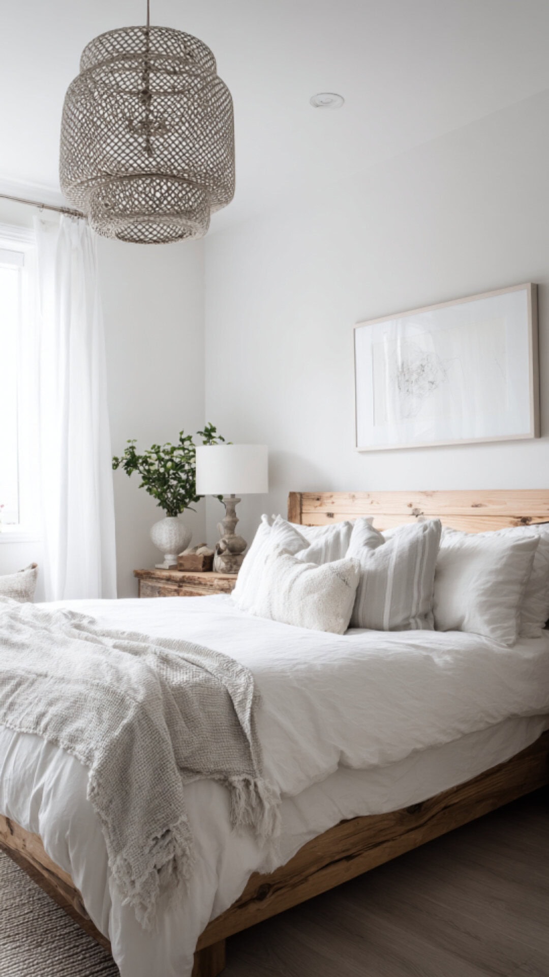 3. White Scandi Bedroom with Crisp Lightness