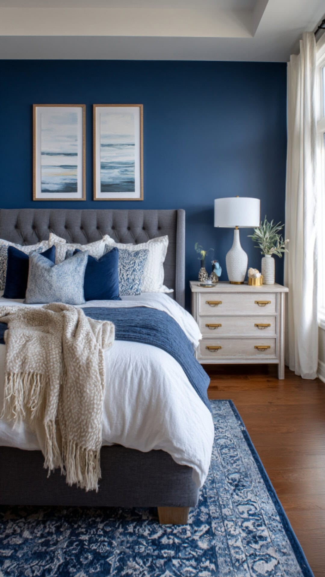 3. Blue Bedroom Paint for Relaxed Elegance