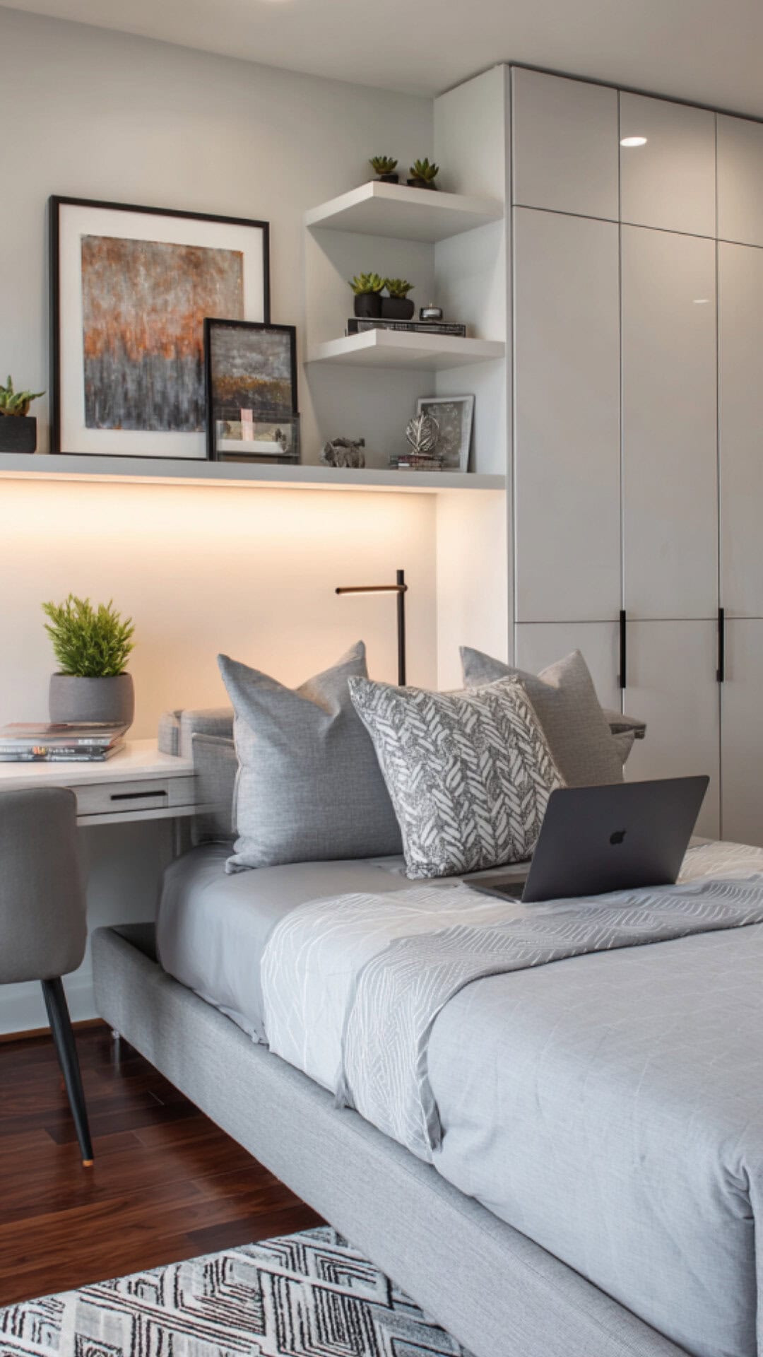 3. Modern Teen Girl Bedroom with Sleek Personality